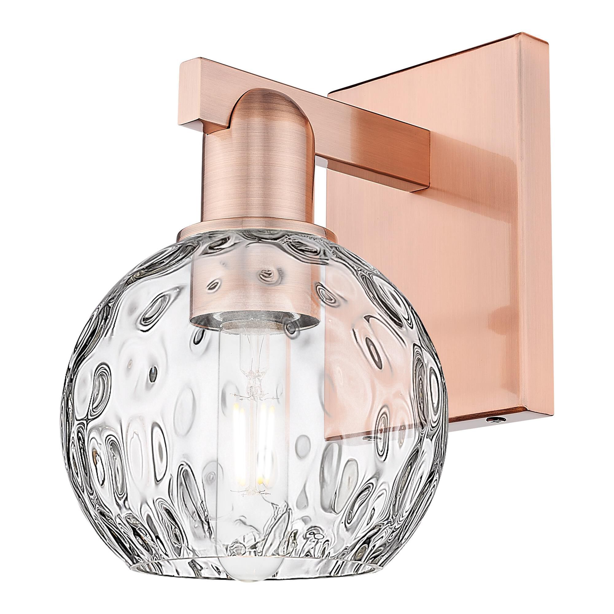 Shown in Antique Copper finish and Clear Water glass