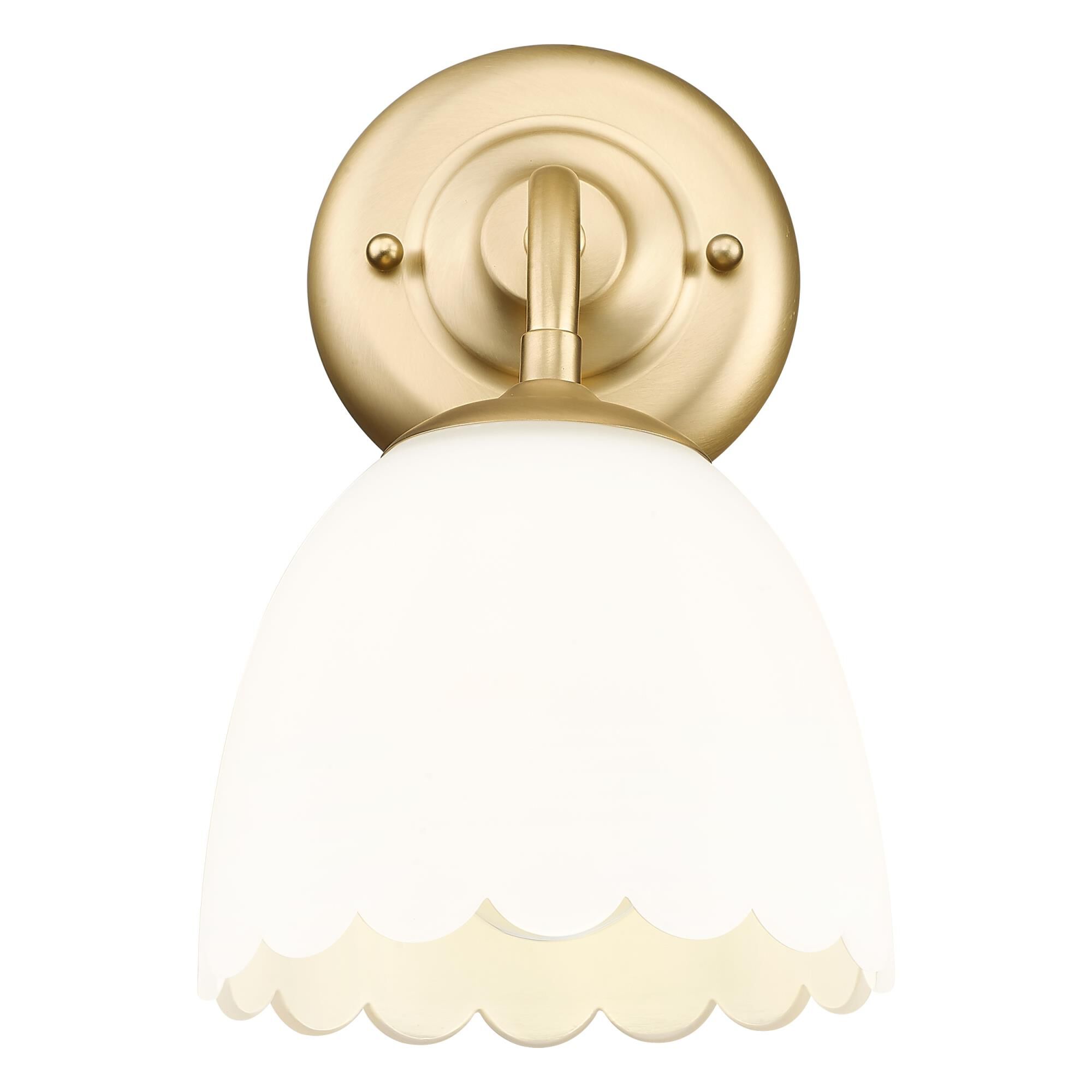 Shown in Brushed Champagne Bronze finish and White shade