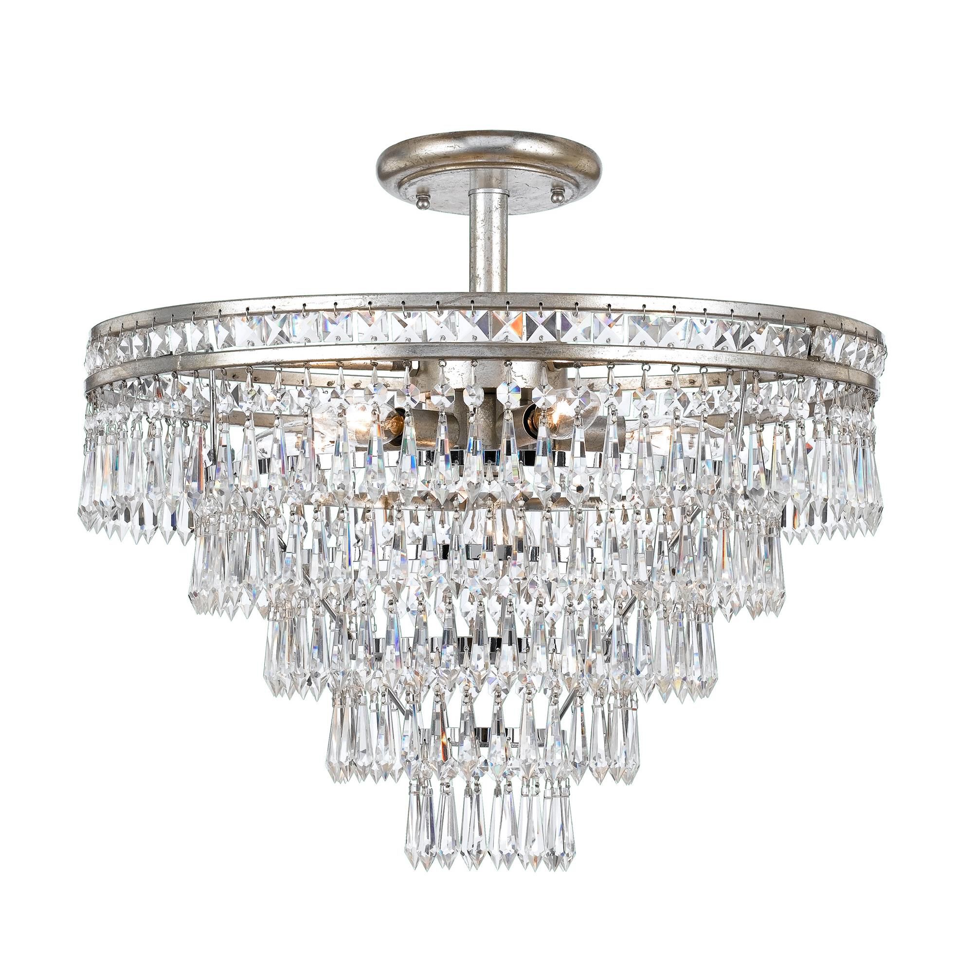 Shown in Olde Silver finish and Hand Cut crystal