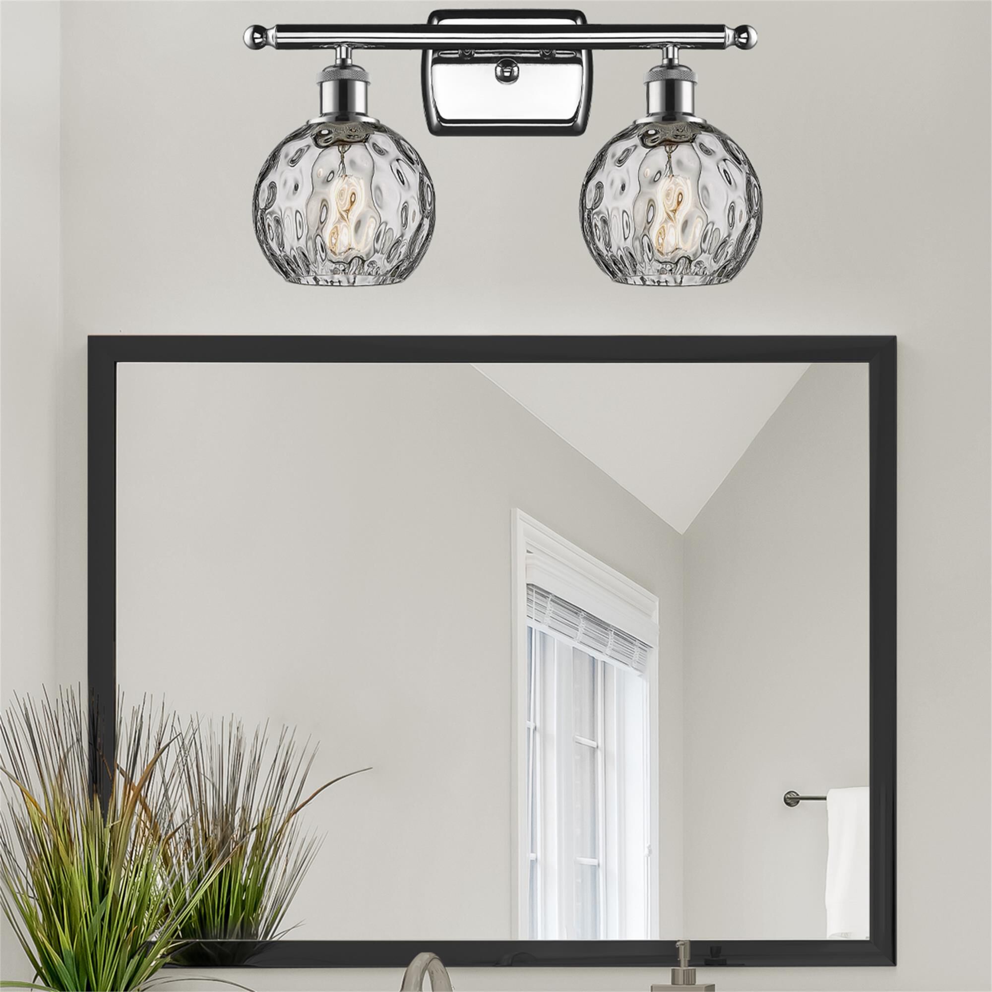 Shown in Polished Chrome finish and Clear glass