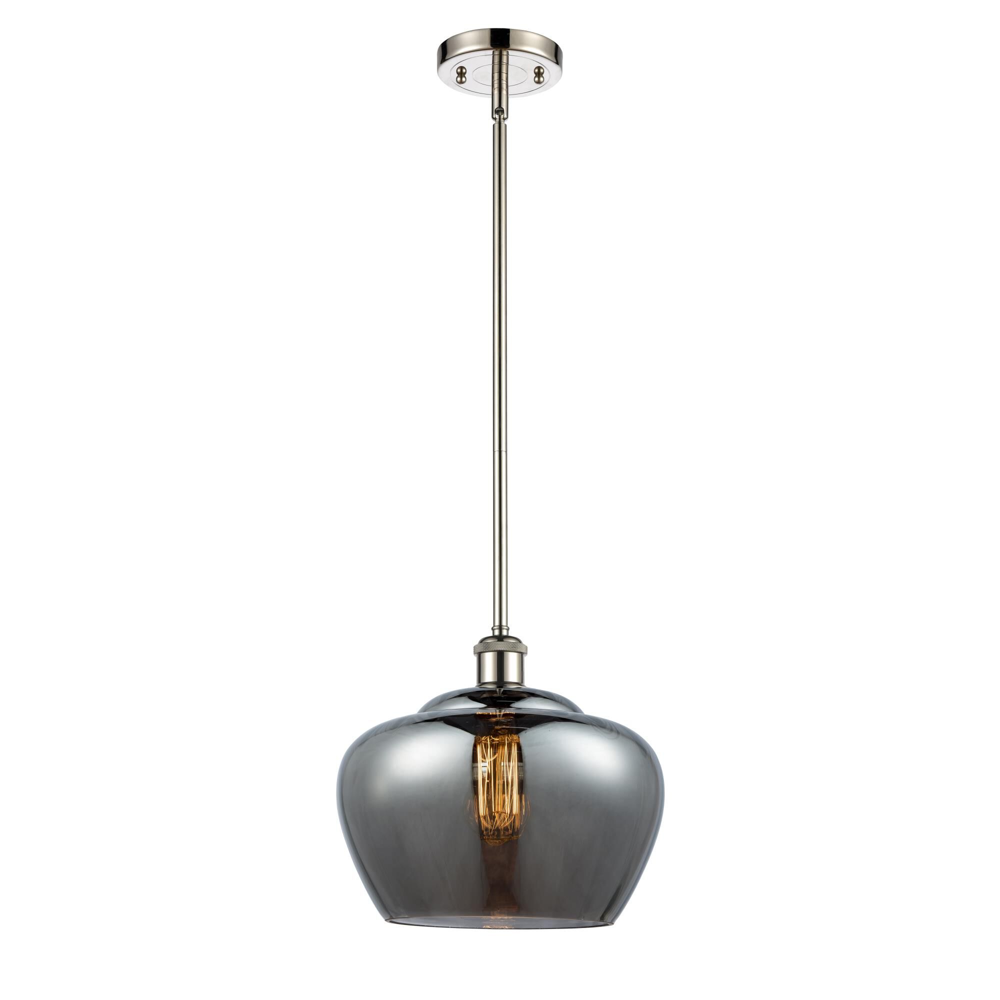 Shown in Polished Nickel finish and Bowl glass and Glass shade
