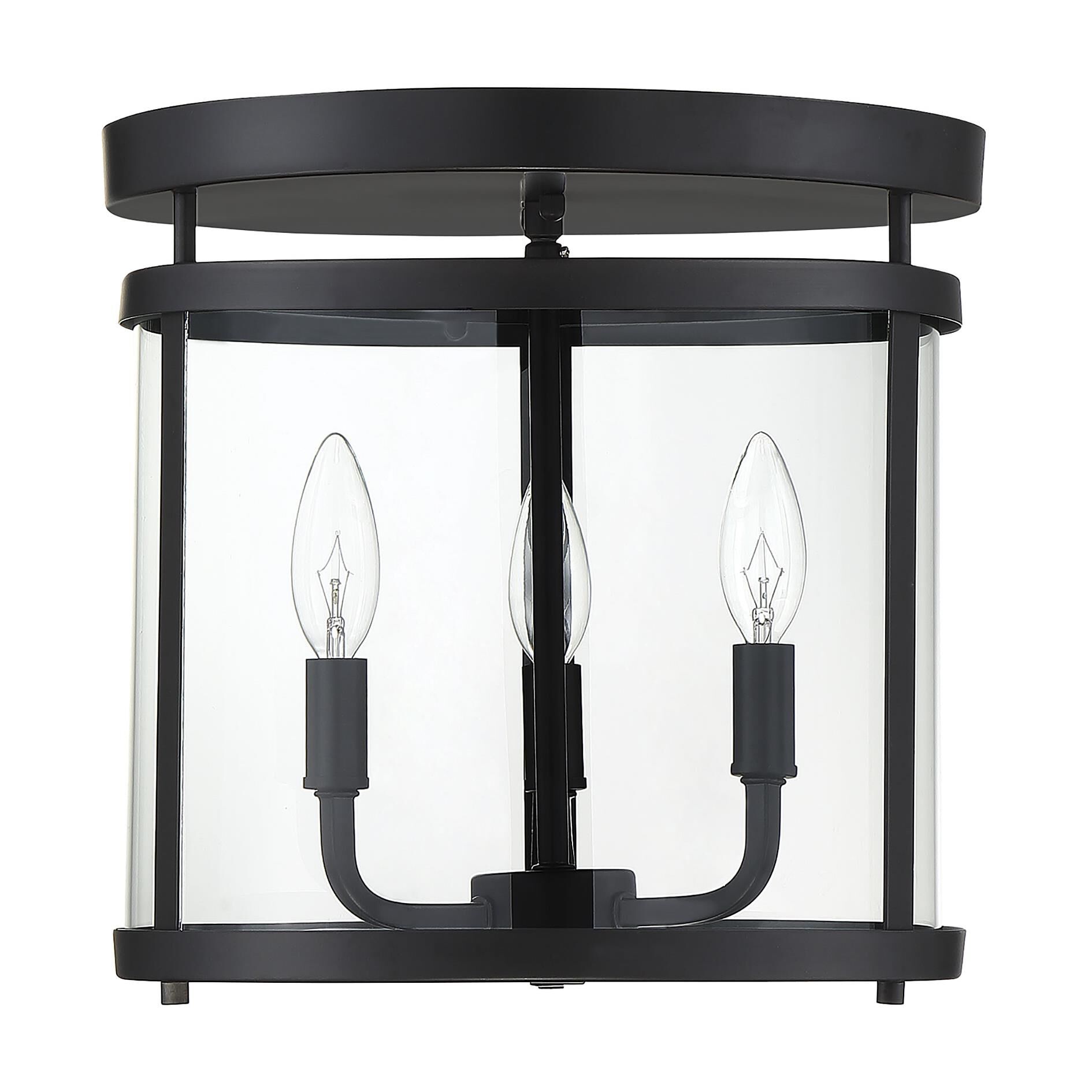 Shown in Black finish and Clear glass