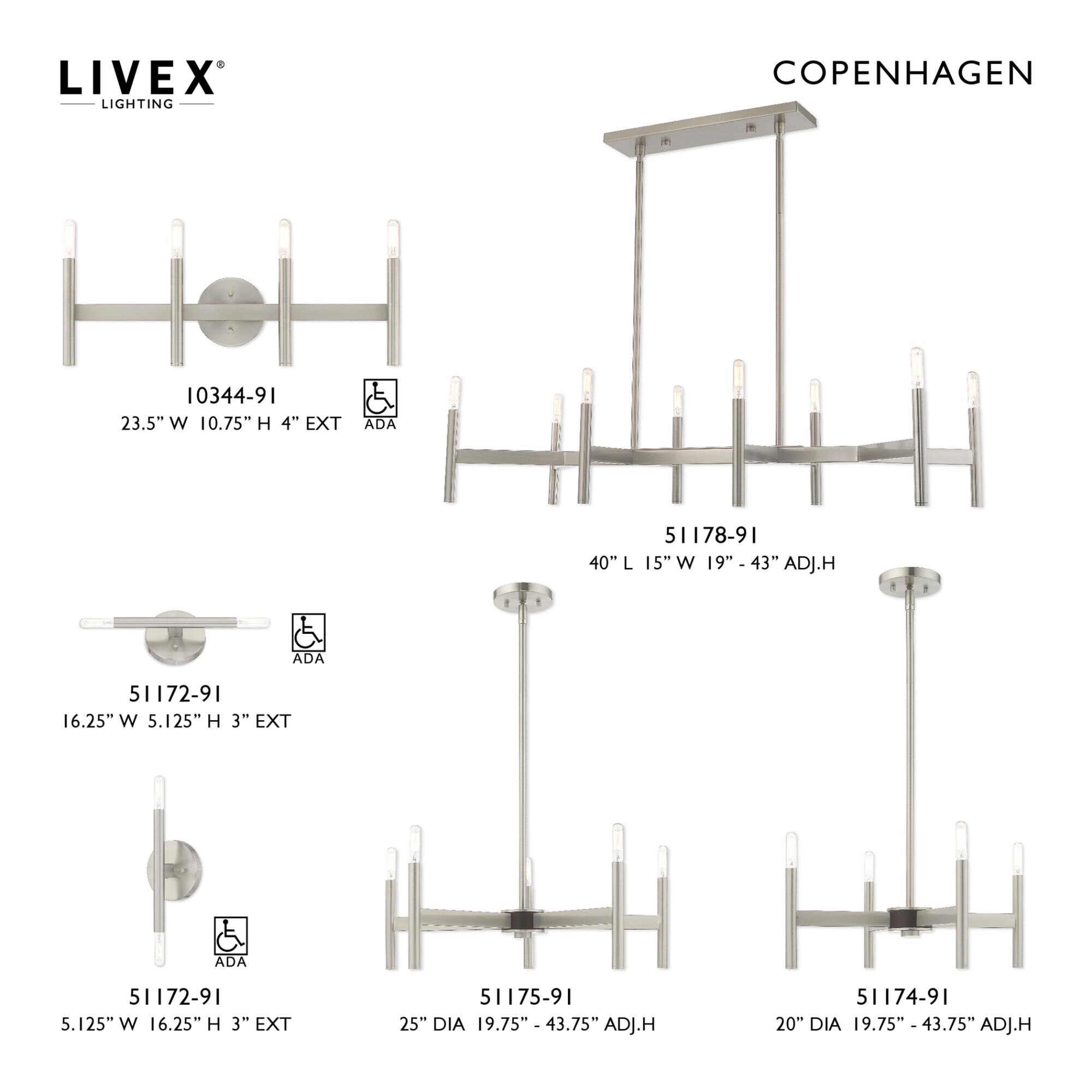 Copenhagen 4 Light Mini Chandelier by Livex Lighting