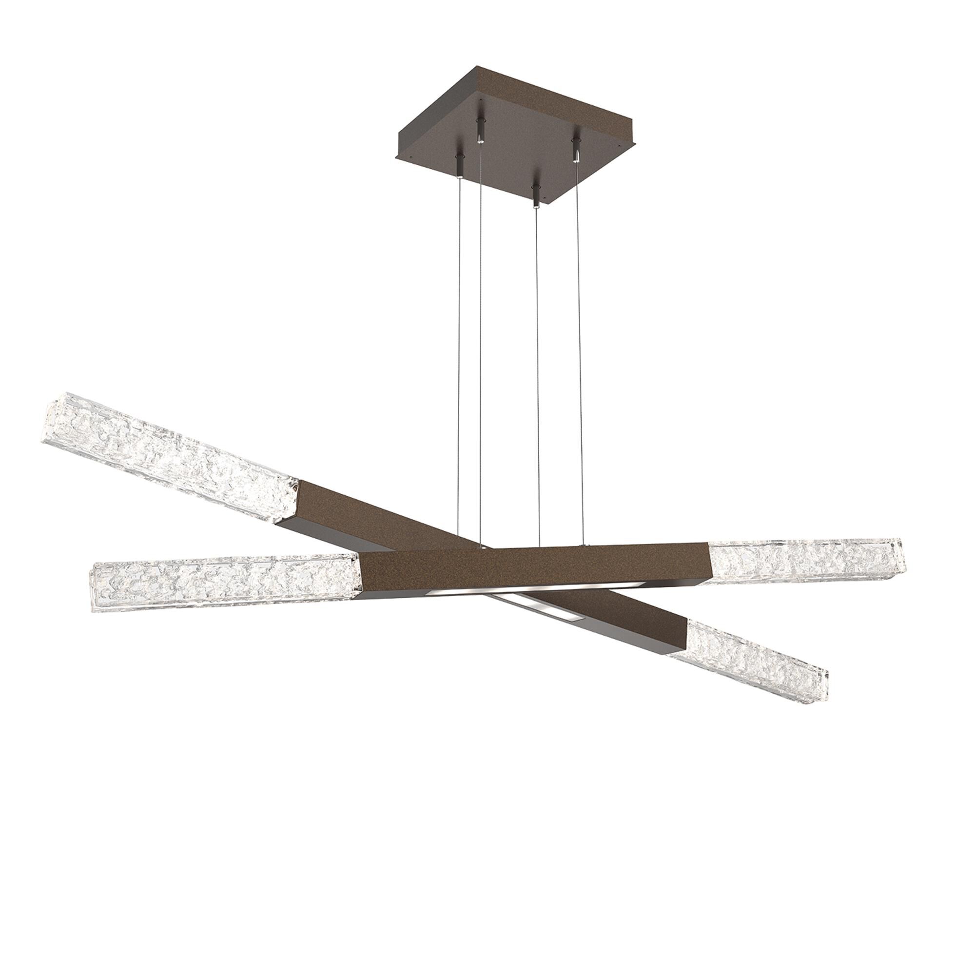 Shown in Flat Bronze finish and Clear Textured glass