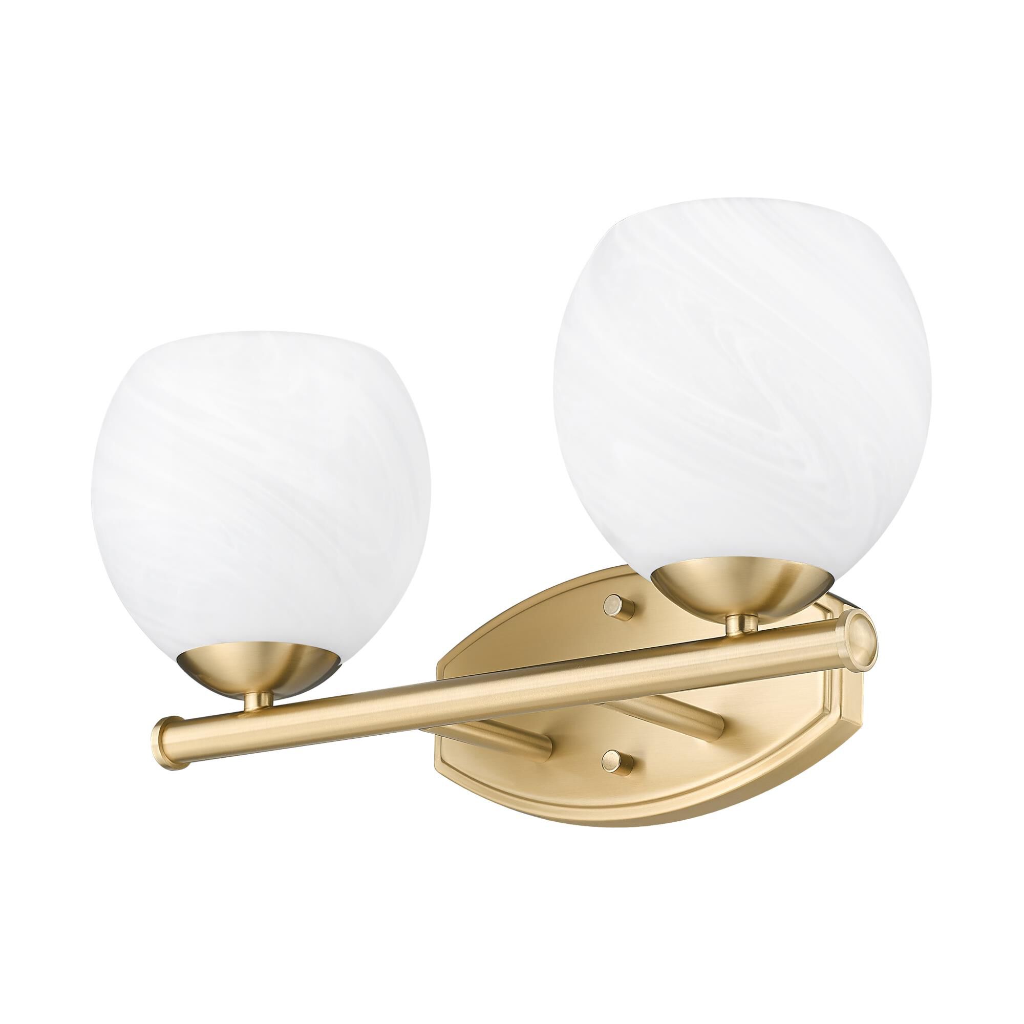 Shown in Modern Gold finish and Feathered White glass