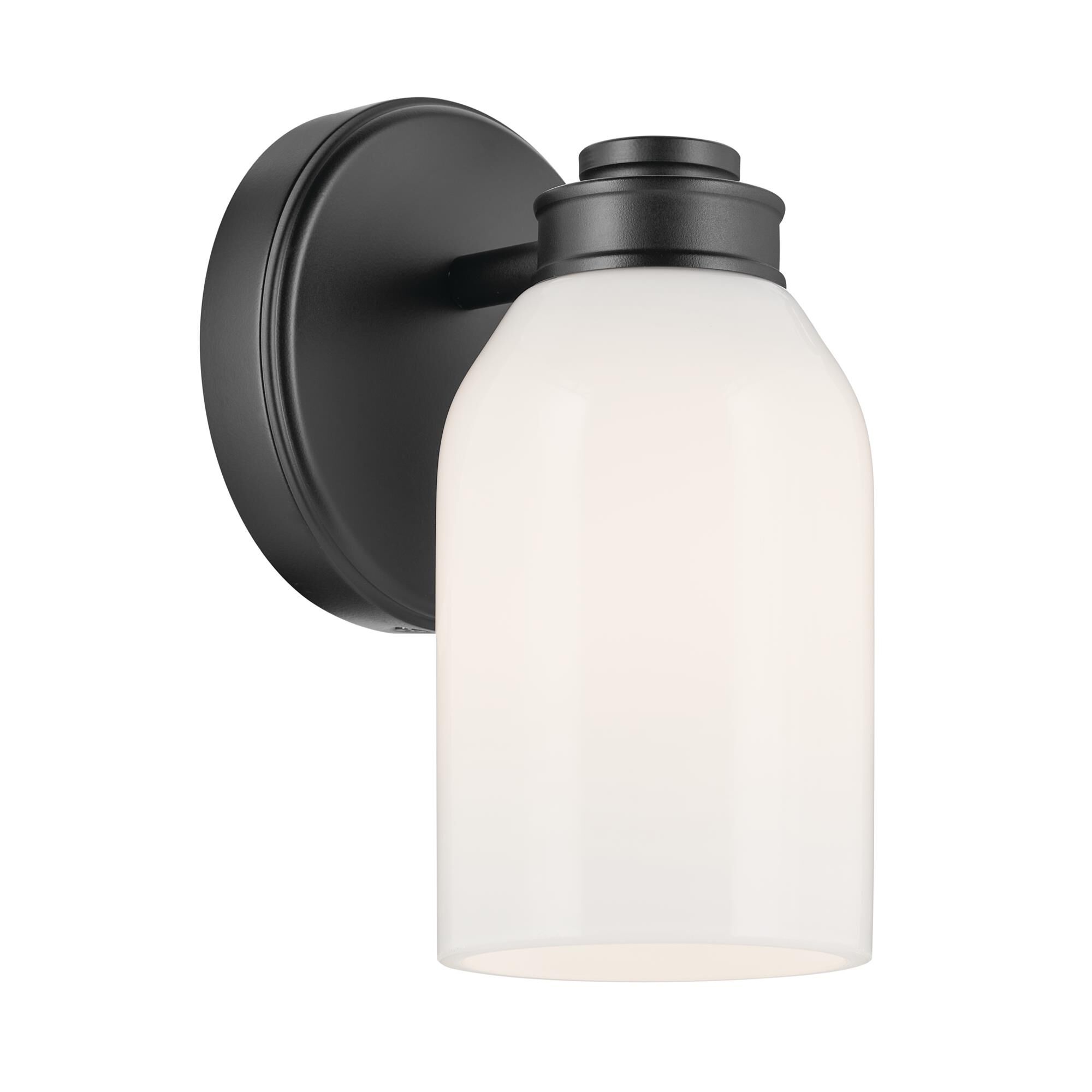 Shown in Black finish and Opal glass