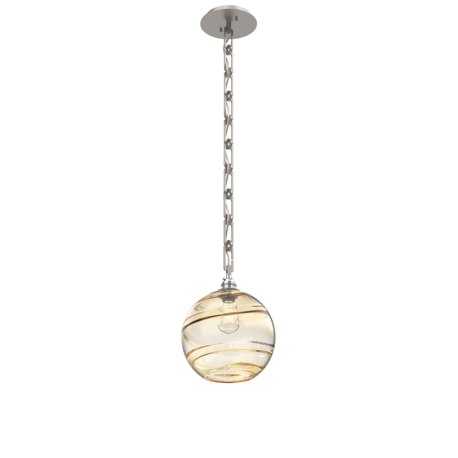 Shown in Beige Silver finish and Amber glass