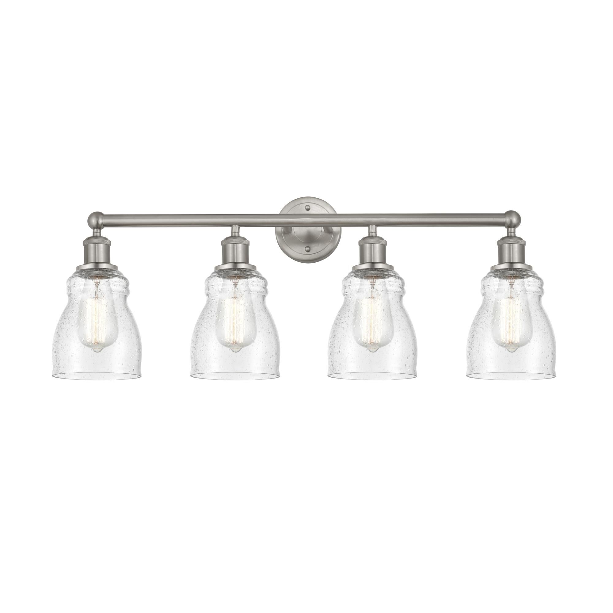 Shown in Brushed Satin Nickel, Seedy finish and Seedy glass and Seedy Glass shade