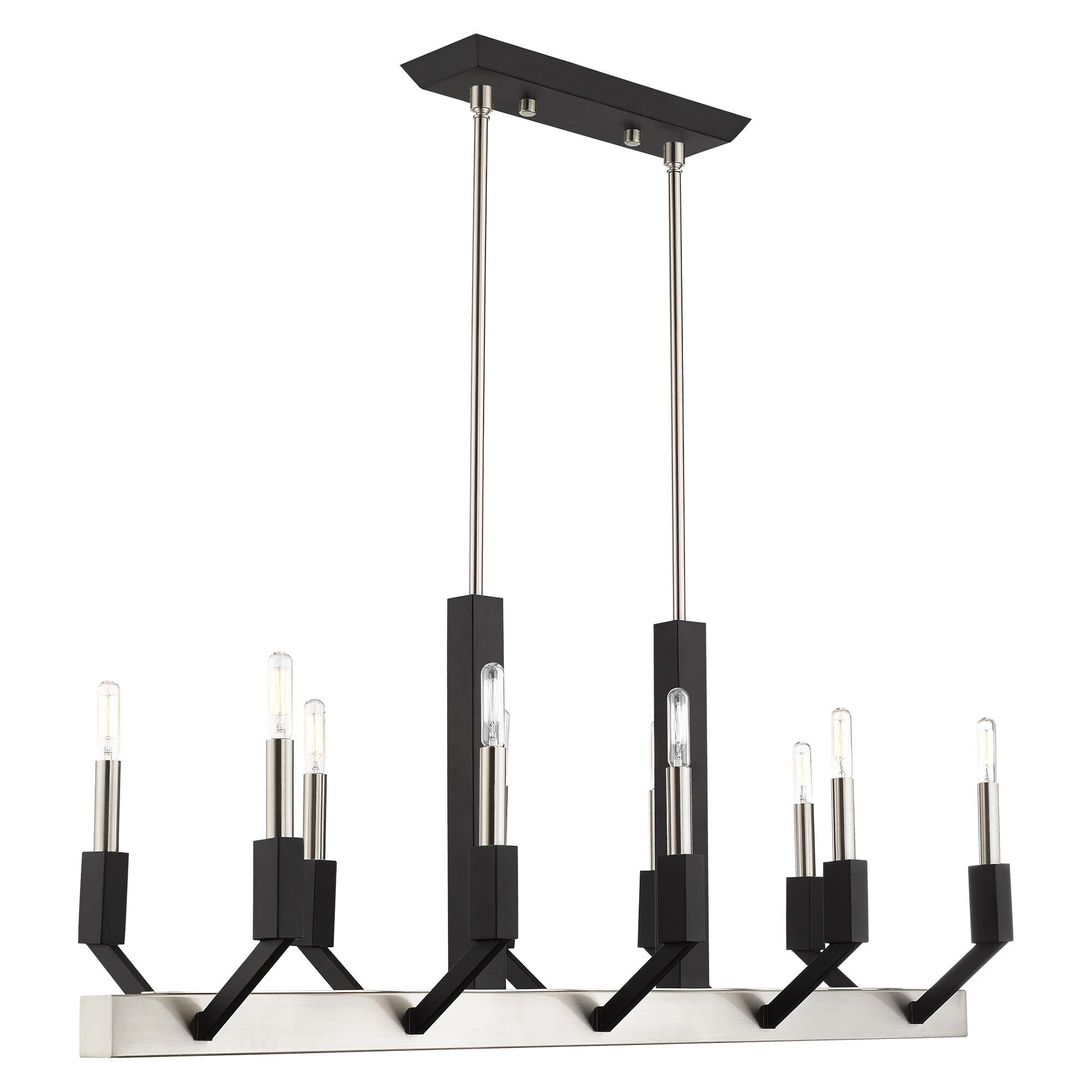 Shown in Brushed Nickel and Black finish