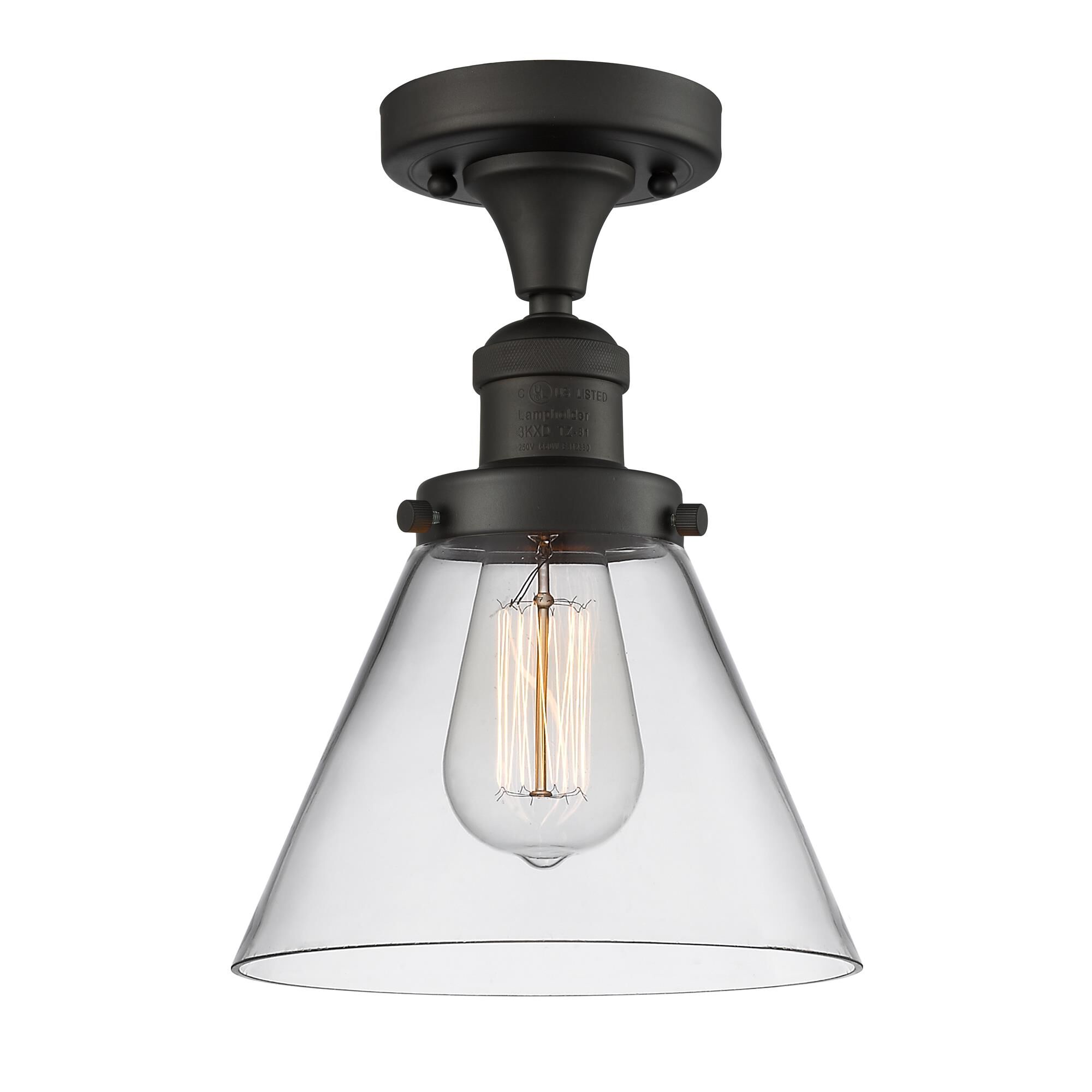 Shown in Oil Rubbed Bronze finish and Clear glass