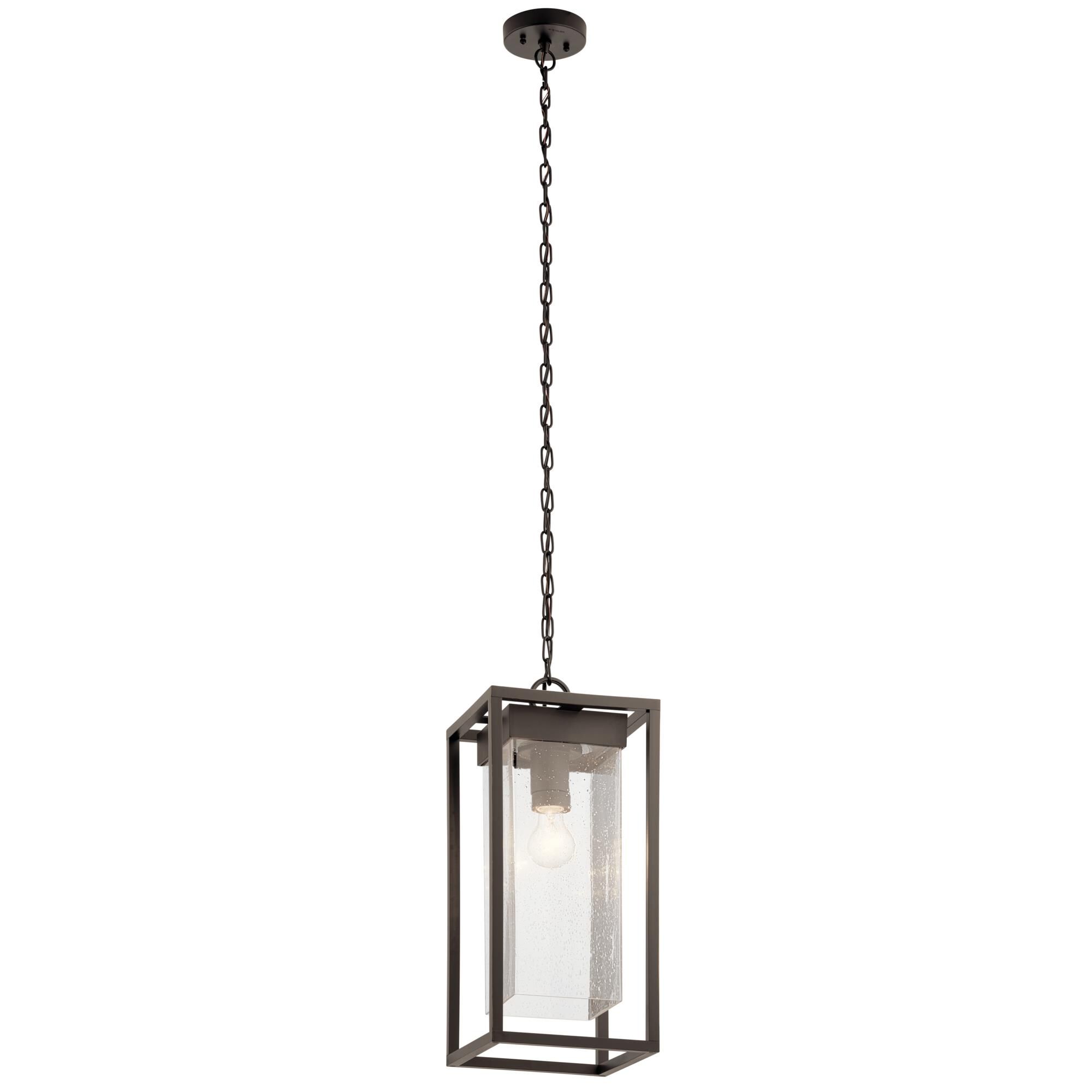 Shown in Olde Bronze finish and Clear Seeded glass