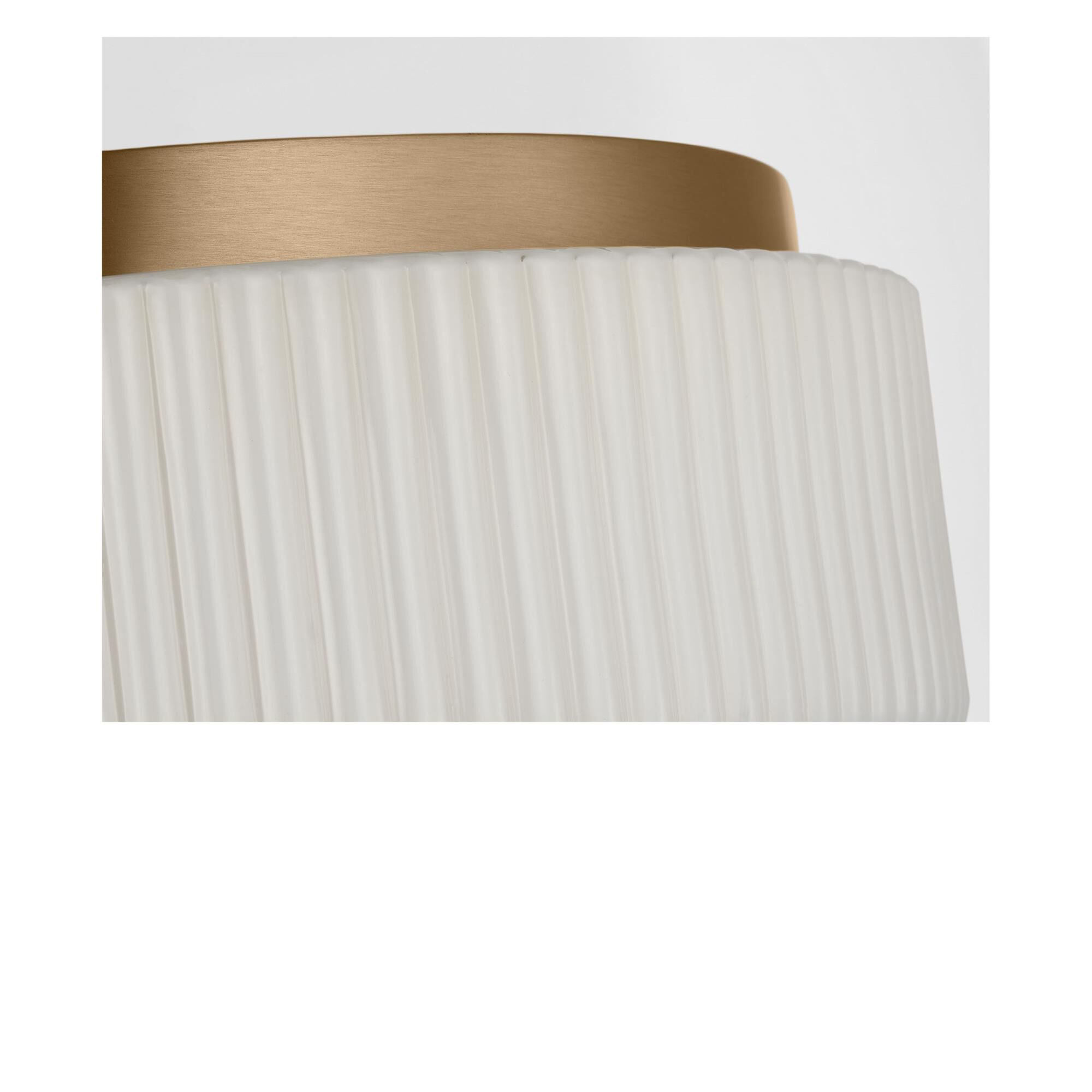 Shown in Satin Brass finish and Etched Opal glass