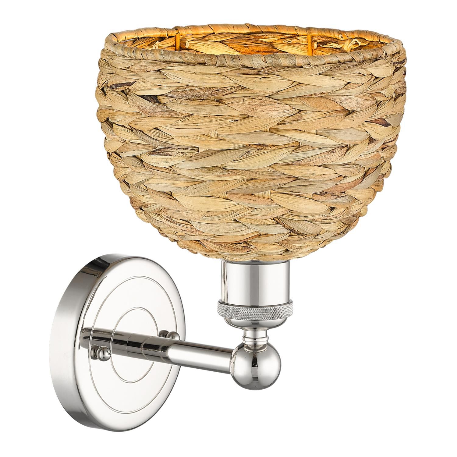 Shown in Polished Nickel finish and Natural shade