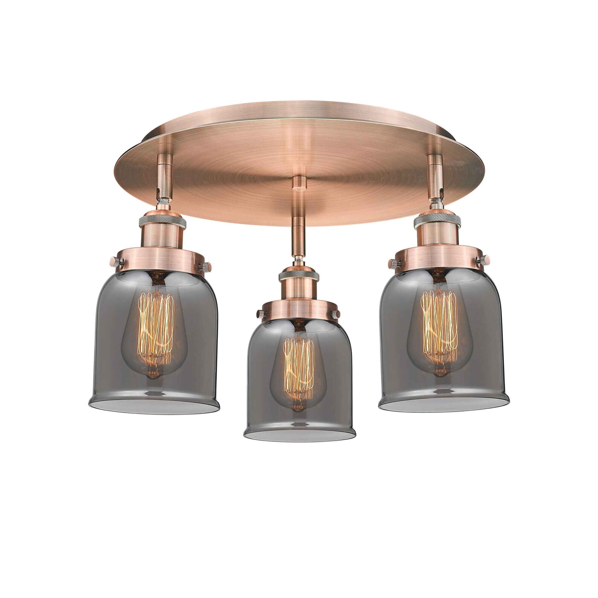 Shown in Antique Copper finish and Plated Smoke glass