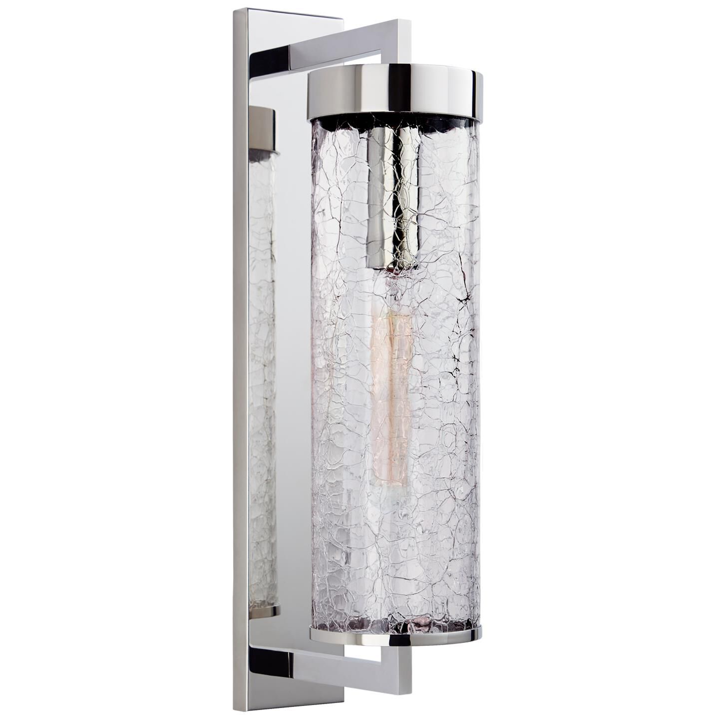 Shown in Polished Nickel finish and Crackle glass