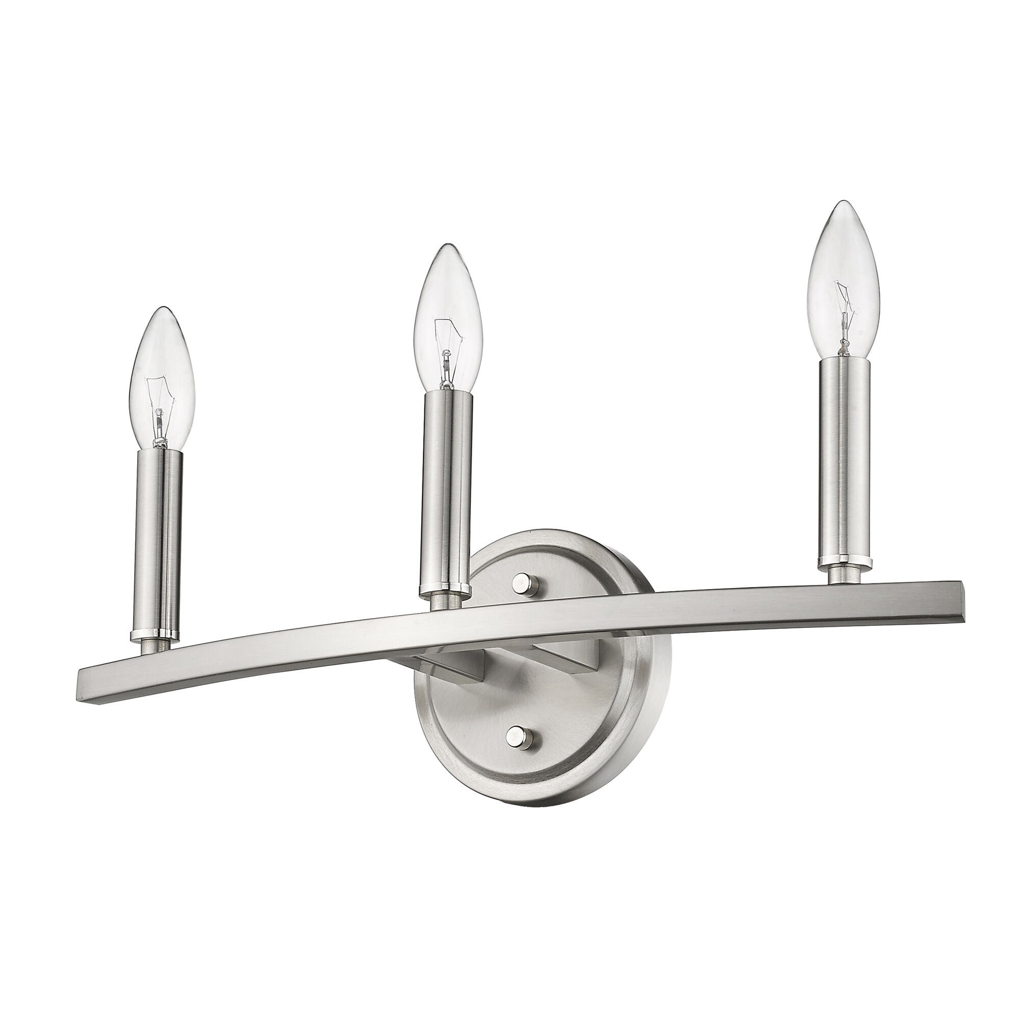 Shown in Satin Nickel finish and -- glass and -- shade