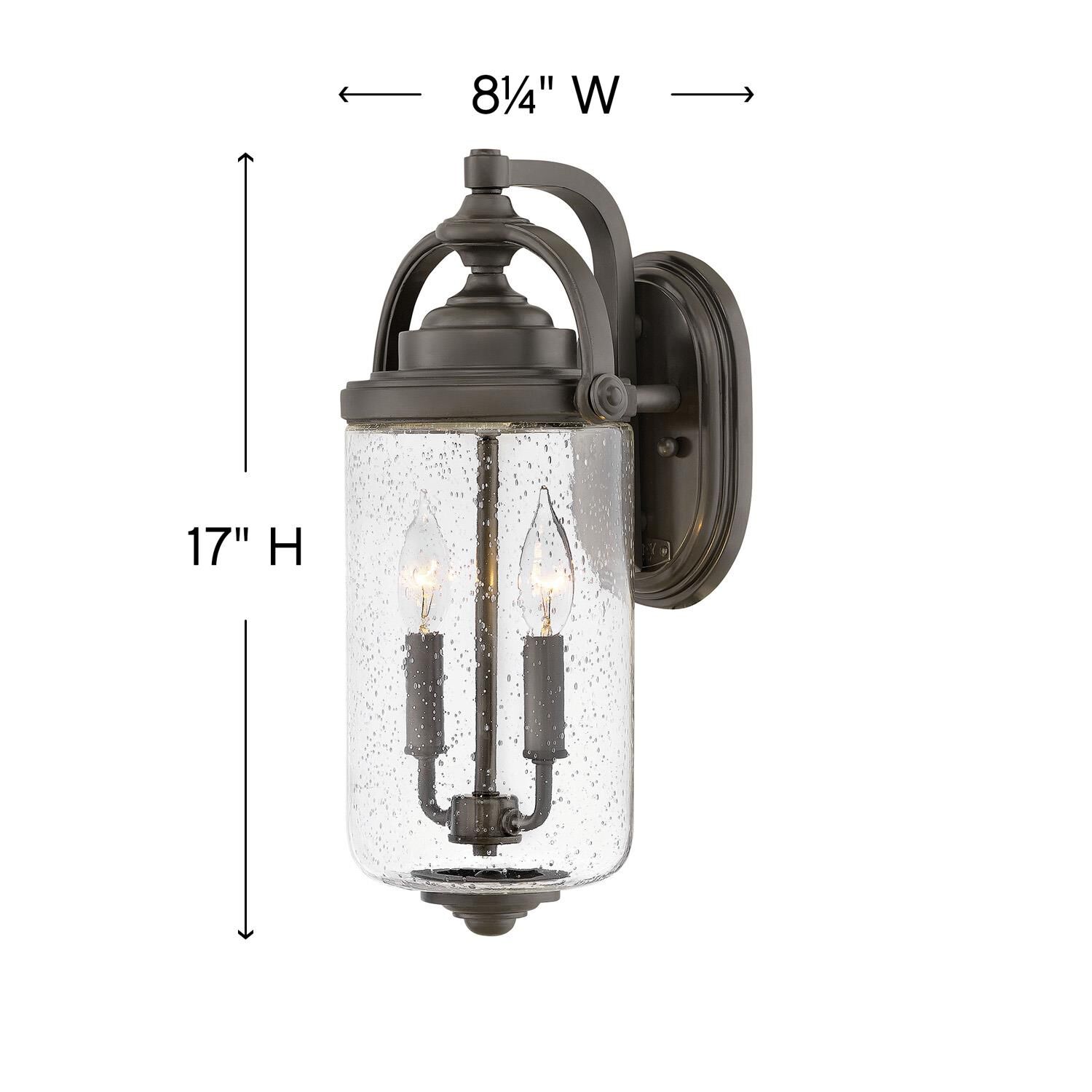 Willoughby 17 Inch Tall 2 Light Outdoor Wall Light by Hinkley Lighting