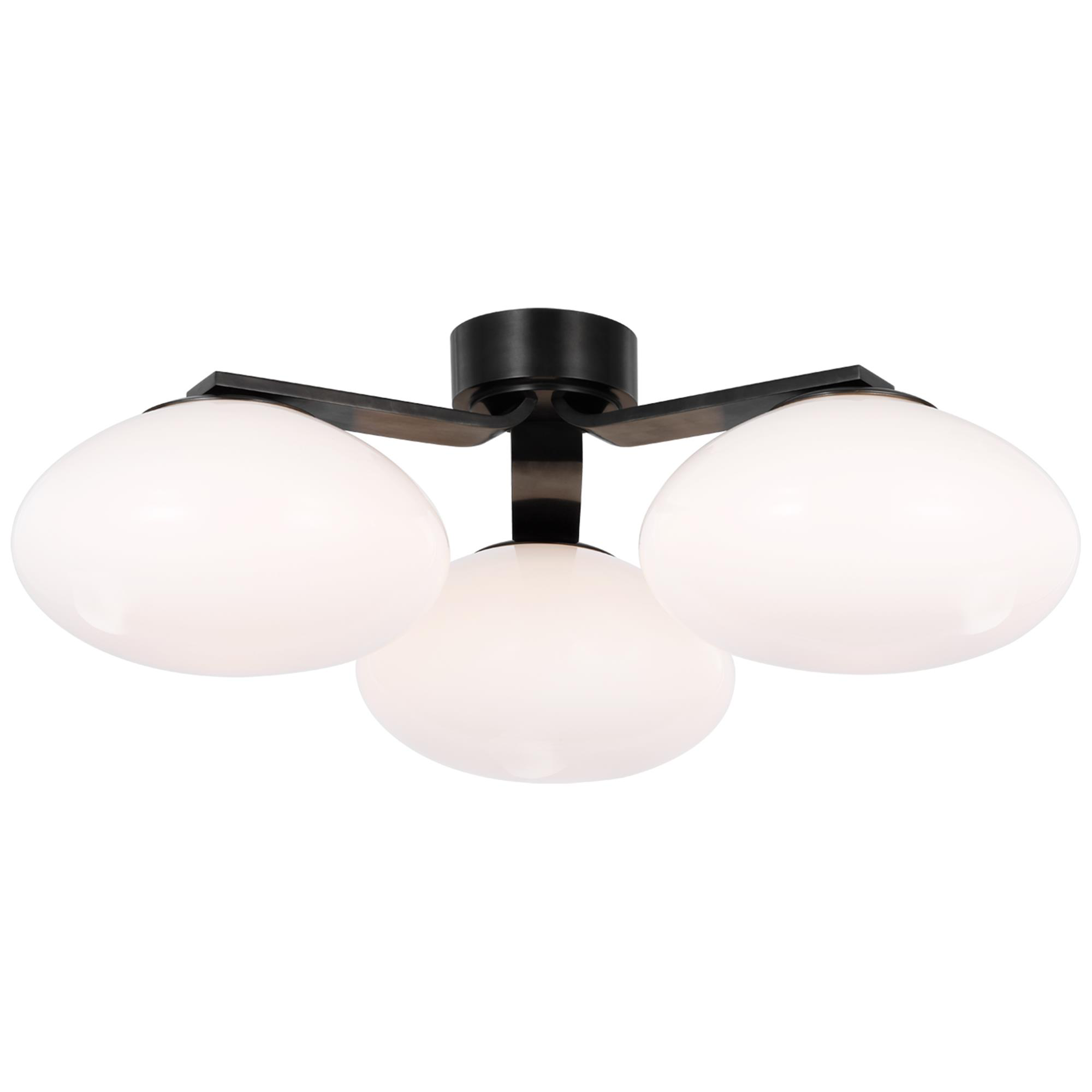 Shown in Gun Metal finish and White glass