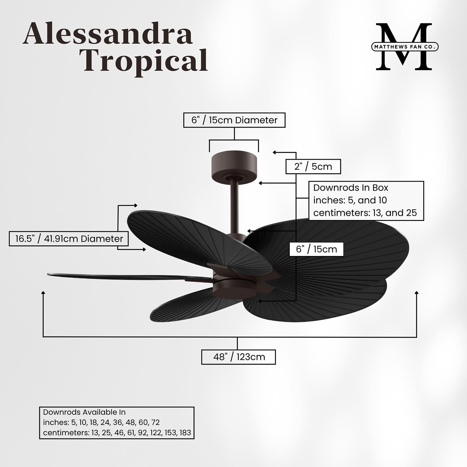 Alessandra Tropical 48 Inch Ceiling Fan by Matthews Fan Company