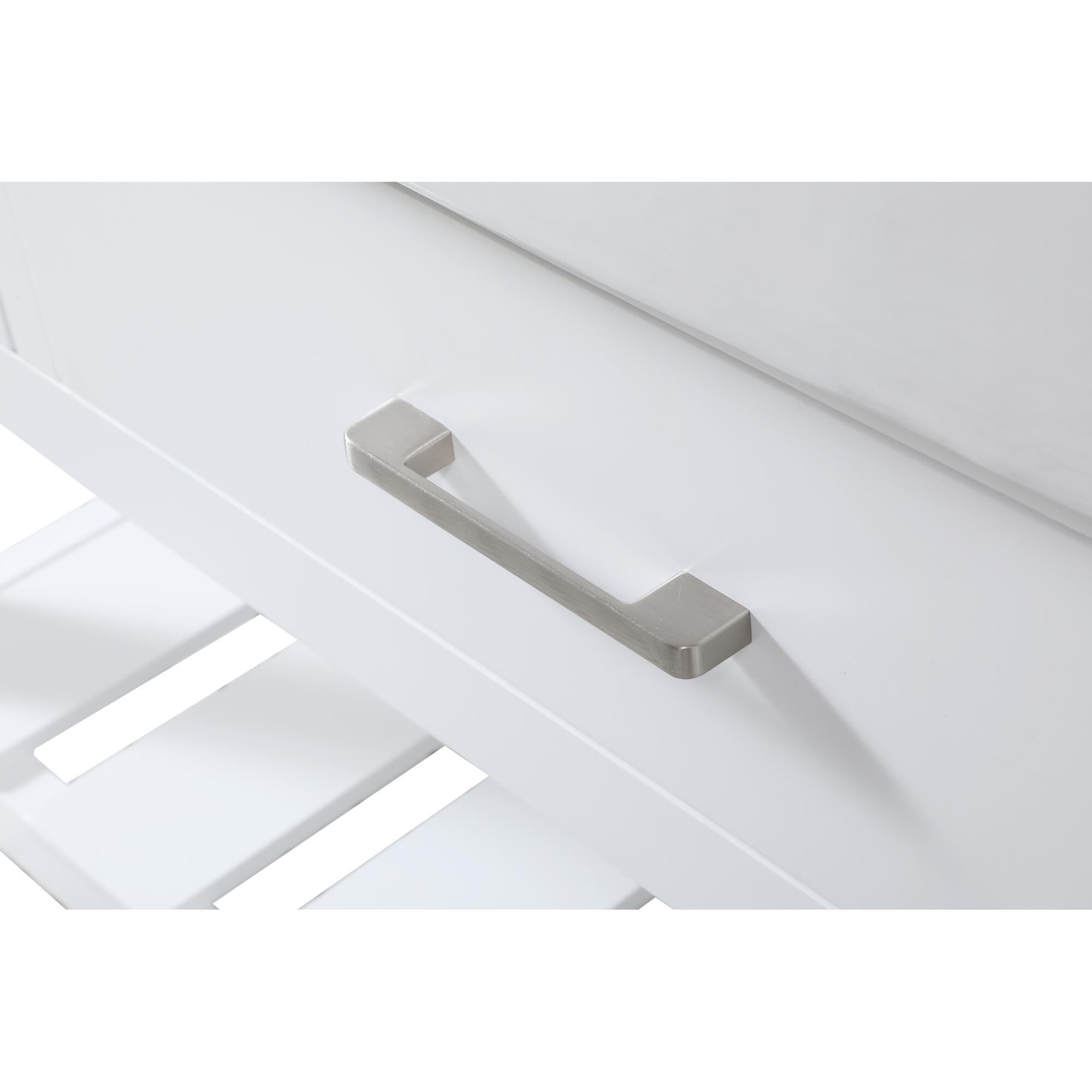 Shown in White finish and Without Backsplash accent