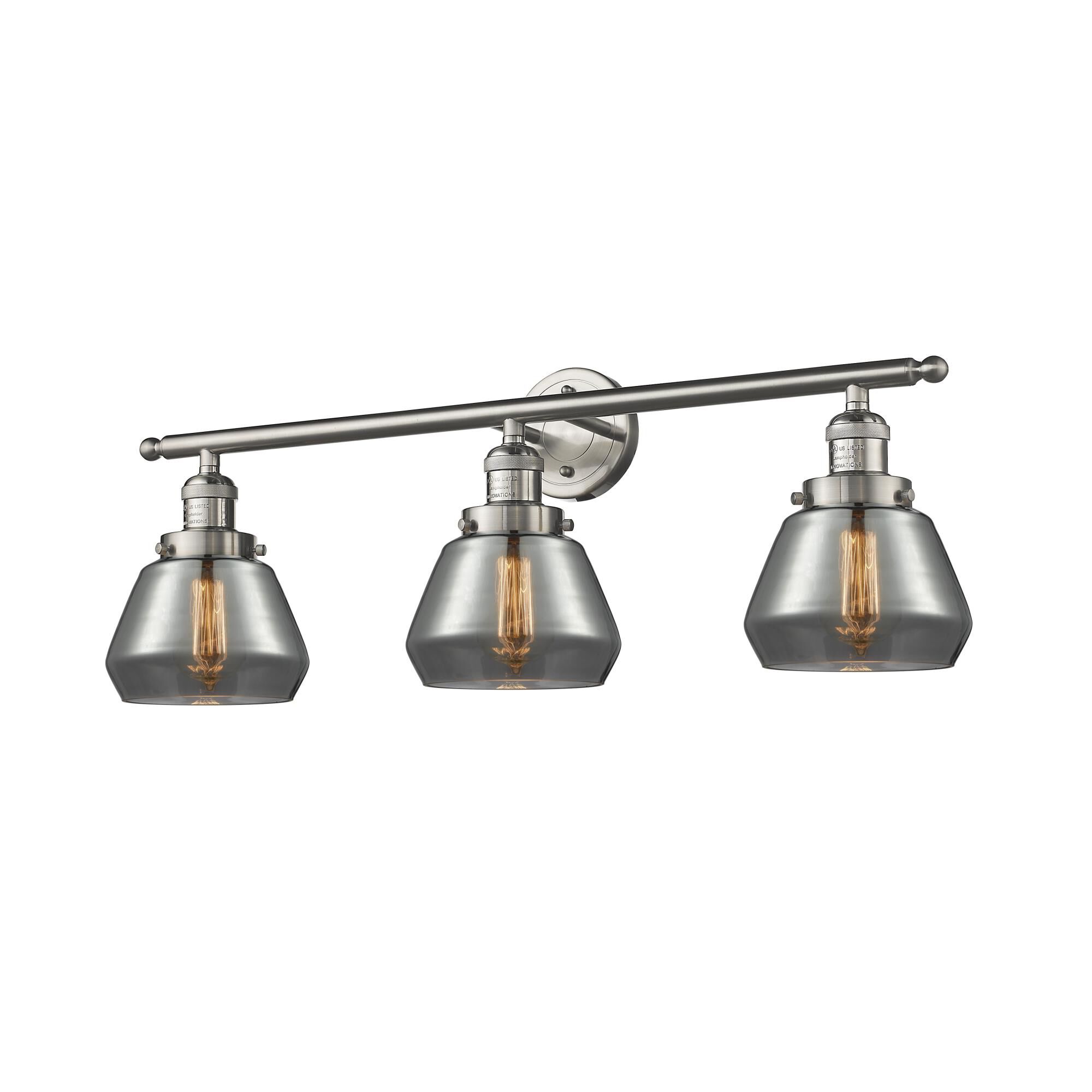 Shown in Brushed Satin Nickel finish and Plated Smoked glass