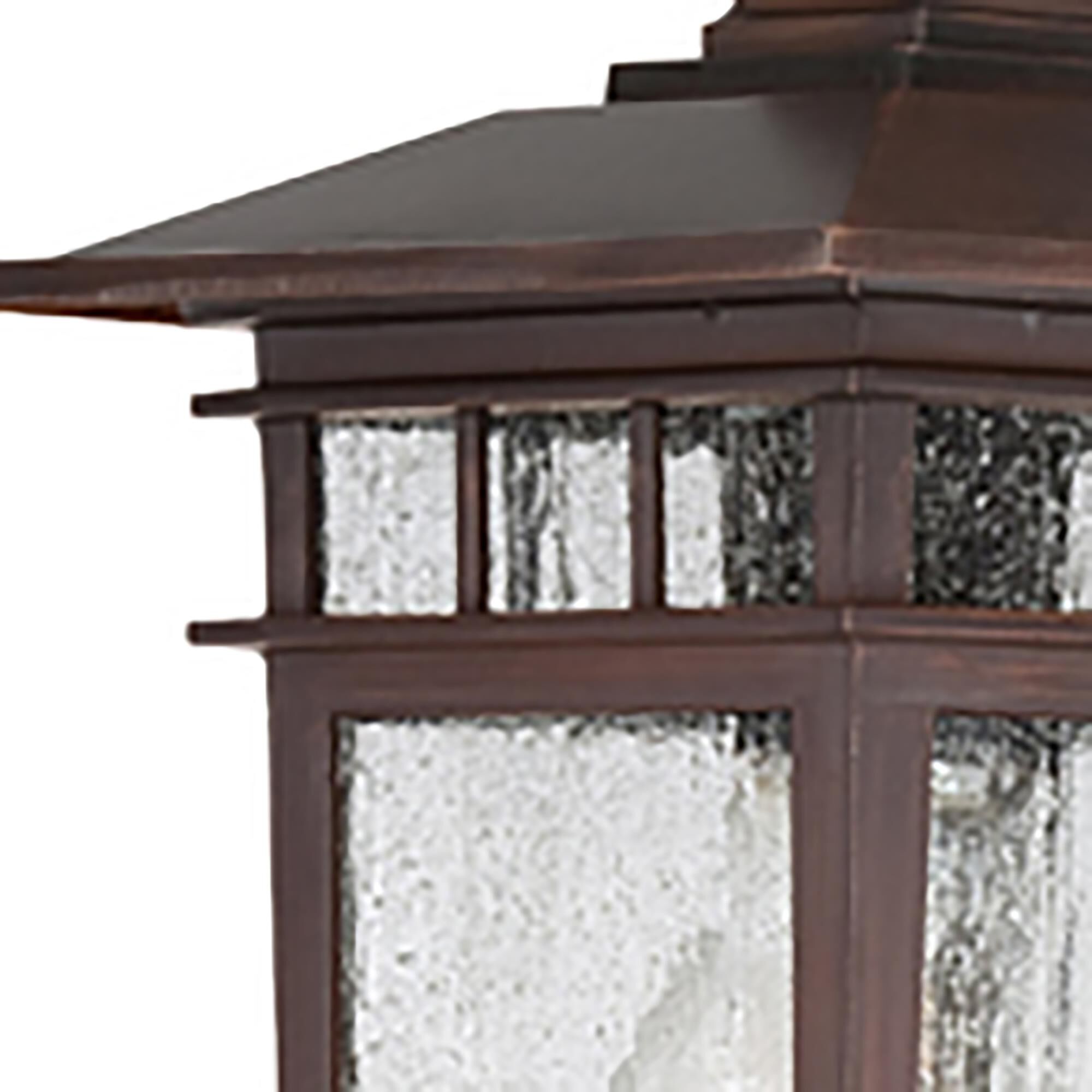 Shown in Rustic Bronze finish and Clear Seed glass