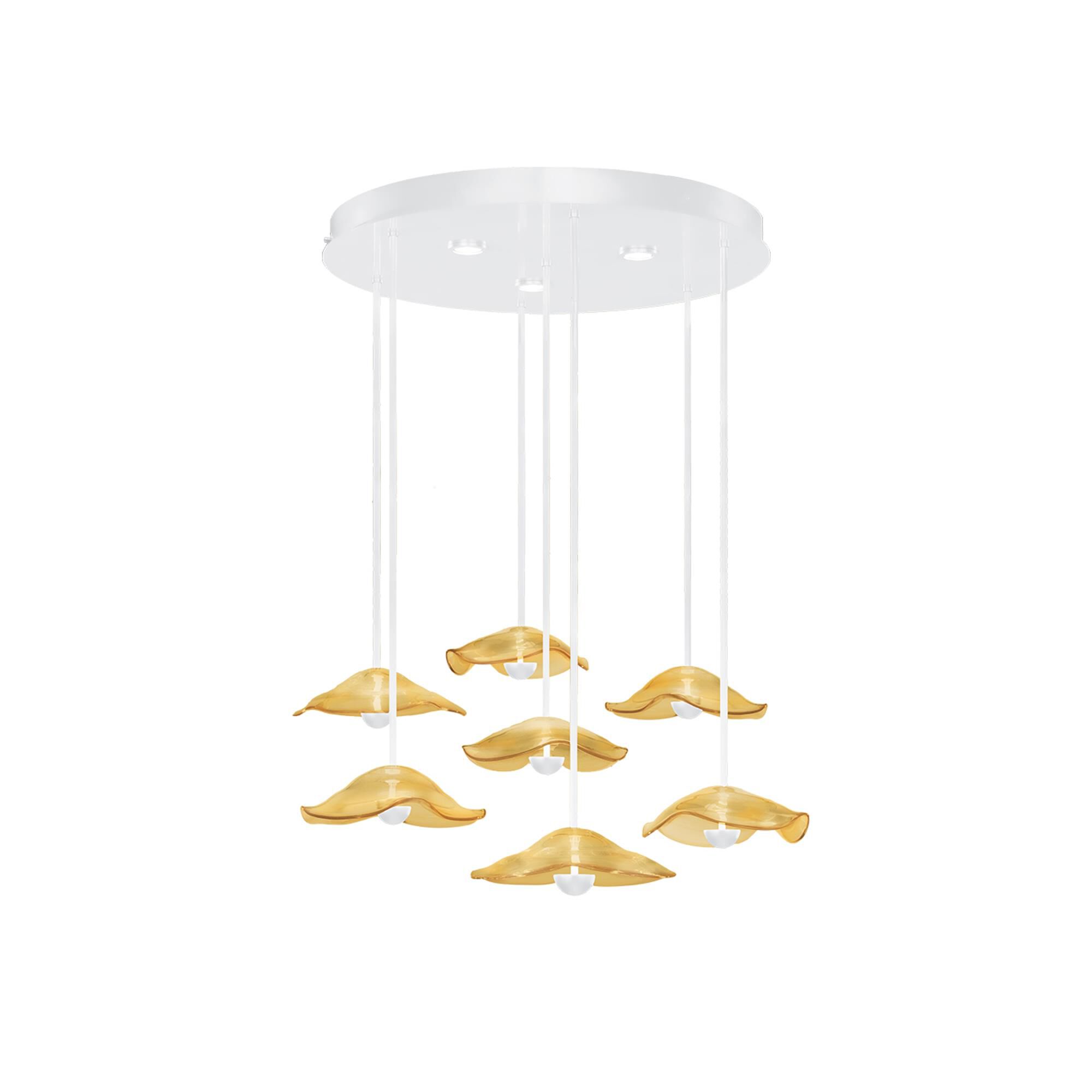 Shown in White finish and False crystal and True glass