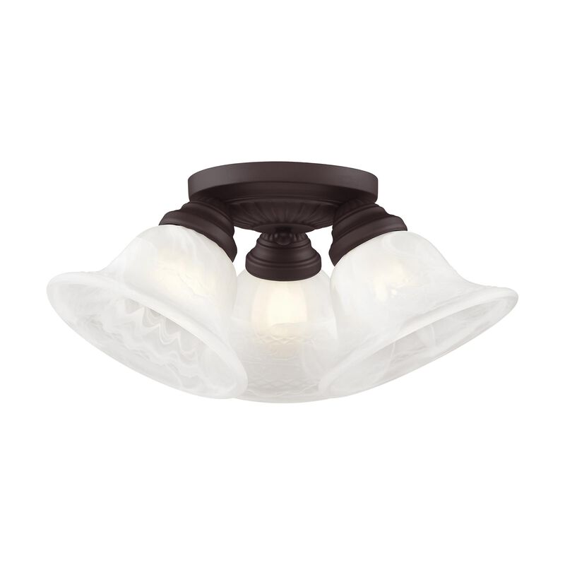 Edgemont 14 Inch 3 Light Semi Flush Mount by Livex Lighting