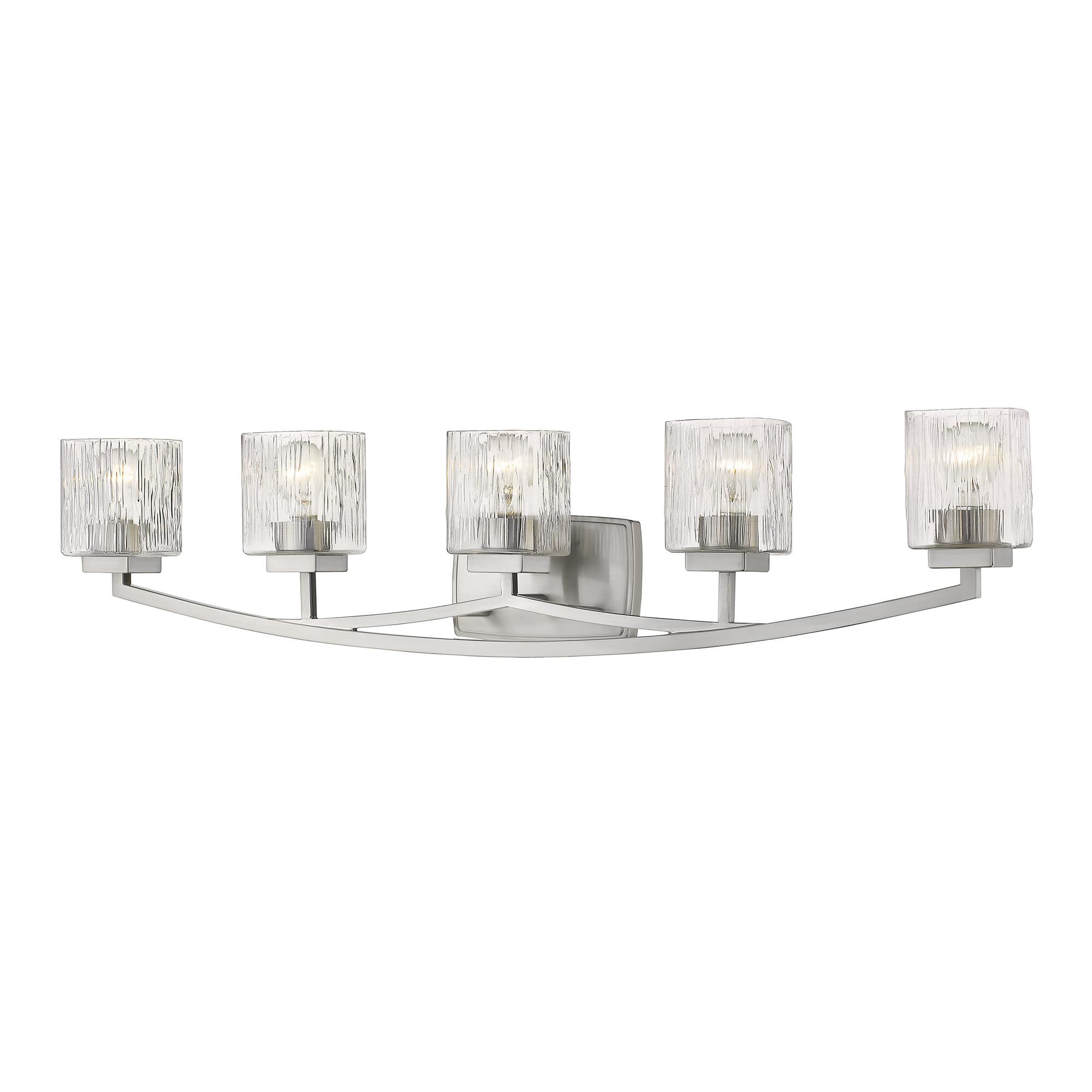 Shown in Brushed Nickel finish and Glass shade