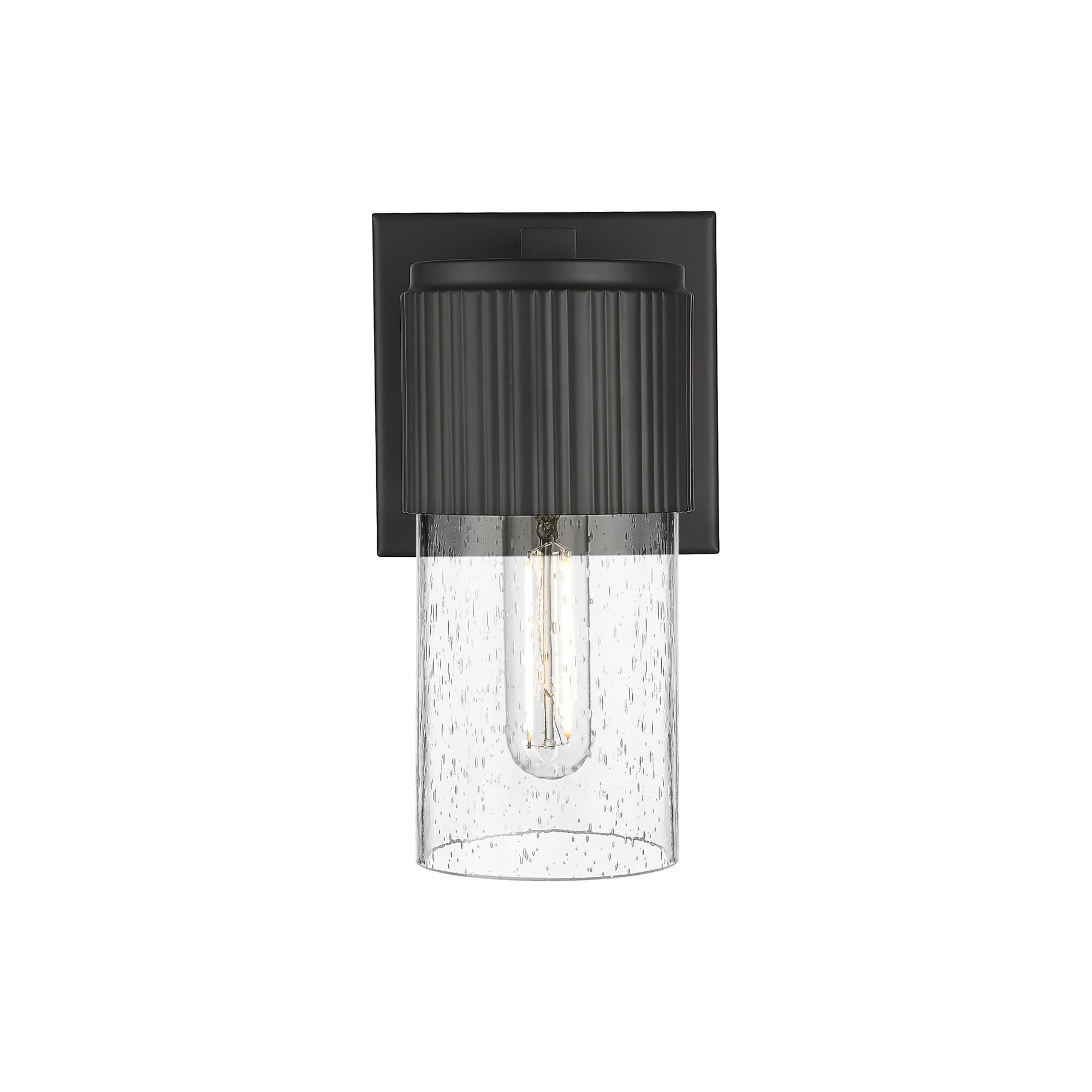 Shown in Matte Black finish and Seedy glass