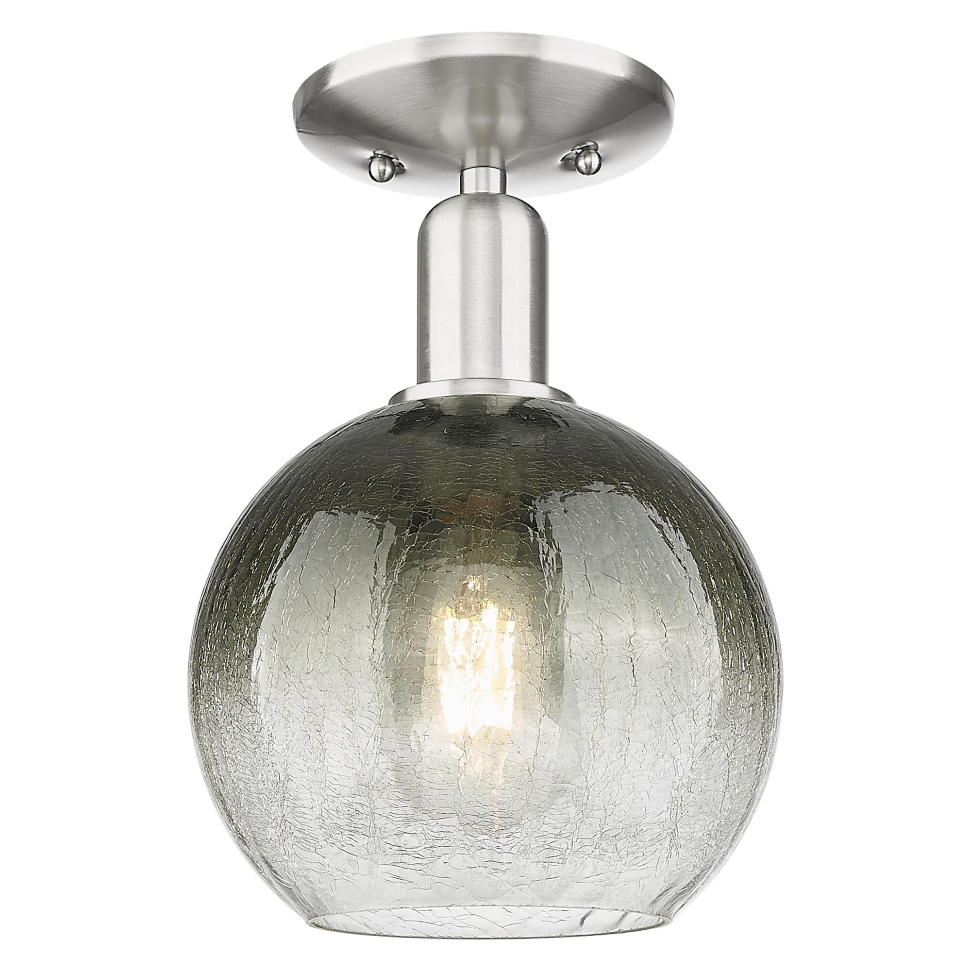 Shown in Brushed Satin Nickel finish and Slate glass