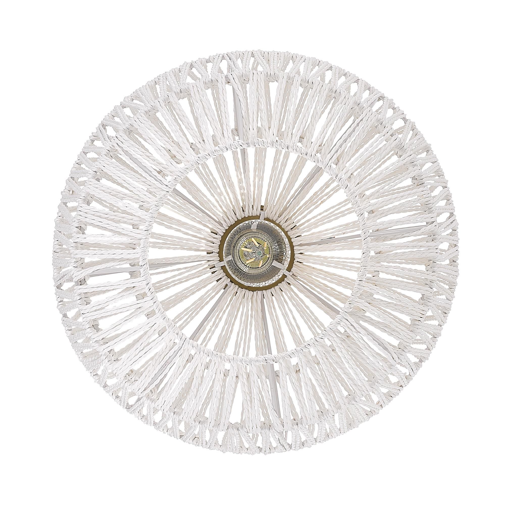 Shown in Brushed Champagne Bronze finish and Bleached White Raphia Rope shade