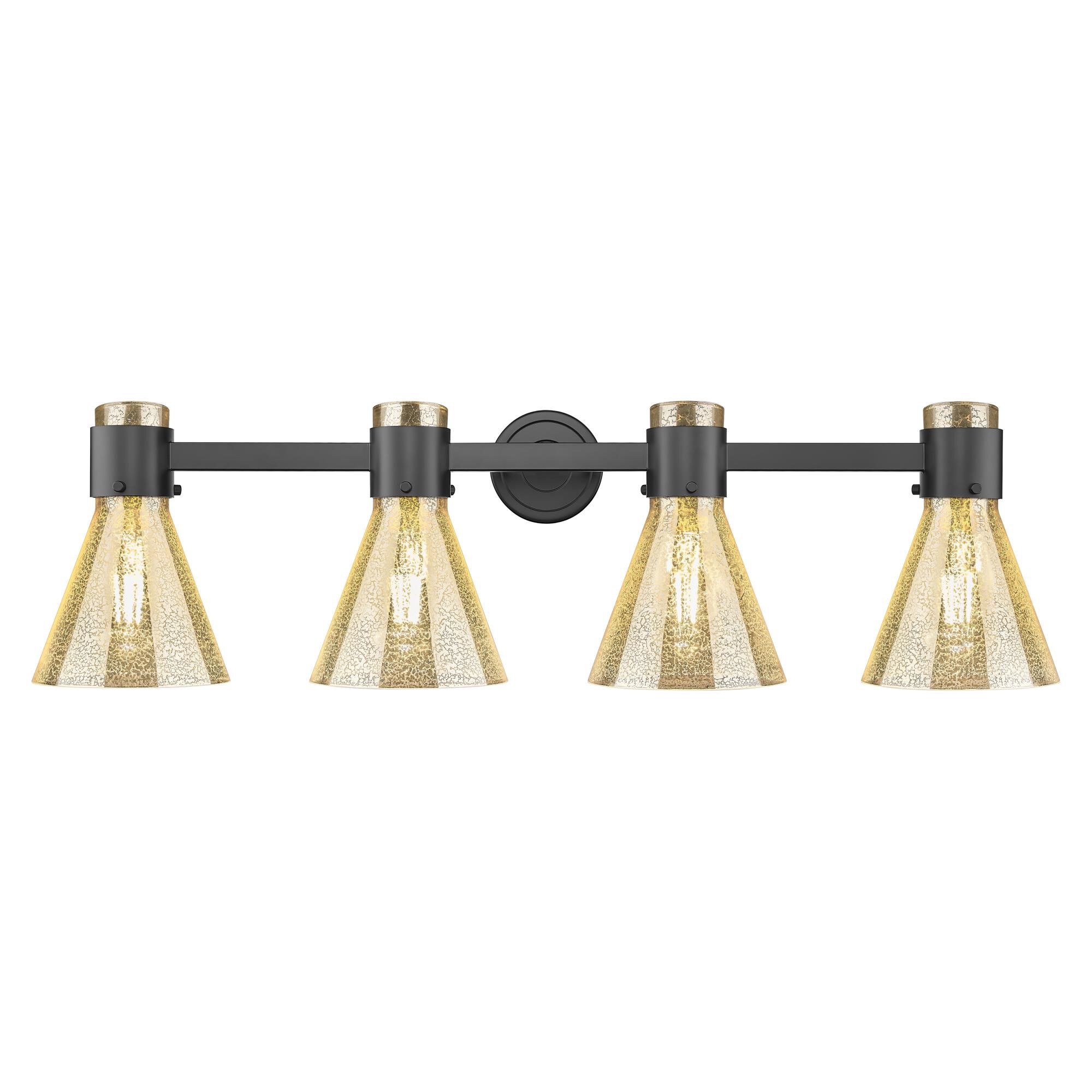 Shown in Matte Black finish and Mercury glass