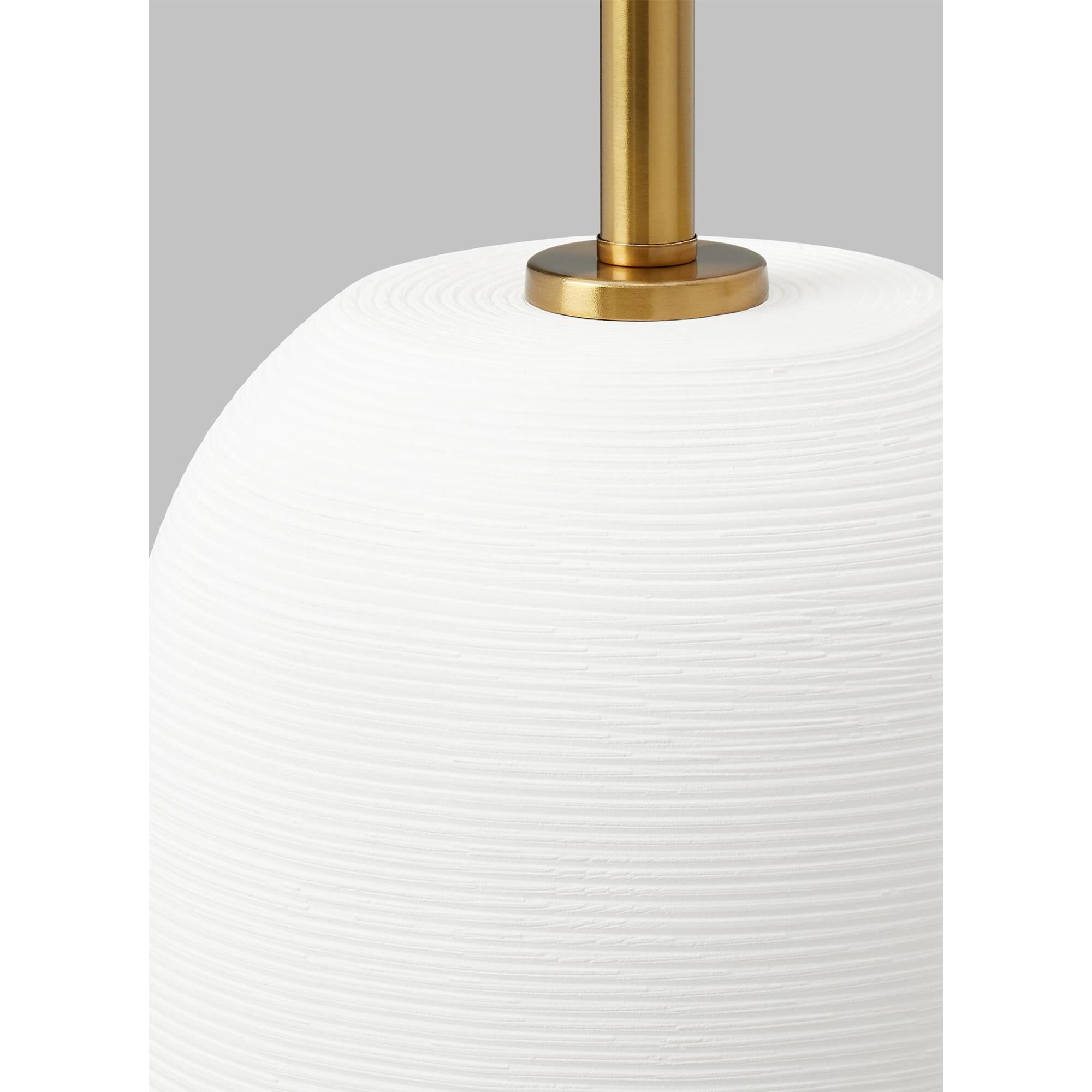 Shown in Matte White Ceramic finish and White Linen Fabric shade