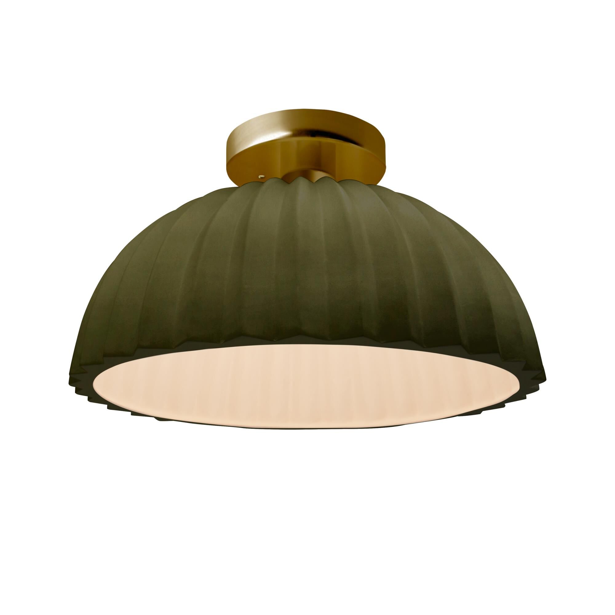 Shown in Brushed Brass finish and Matte Green shade