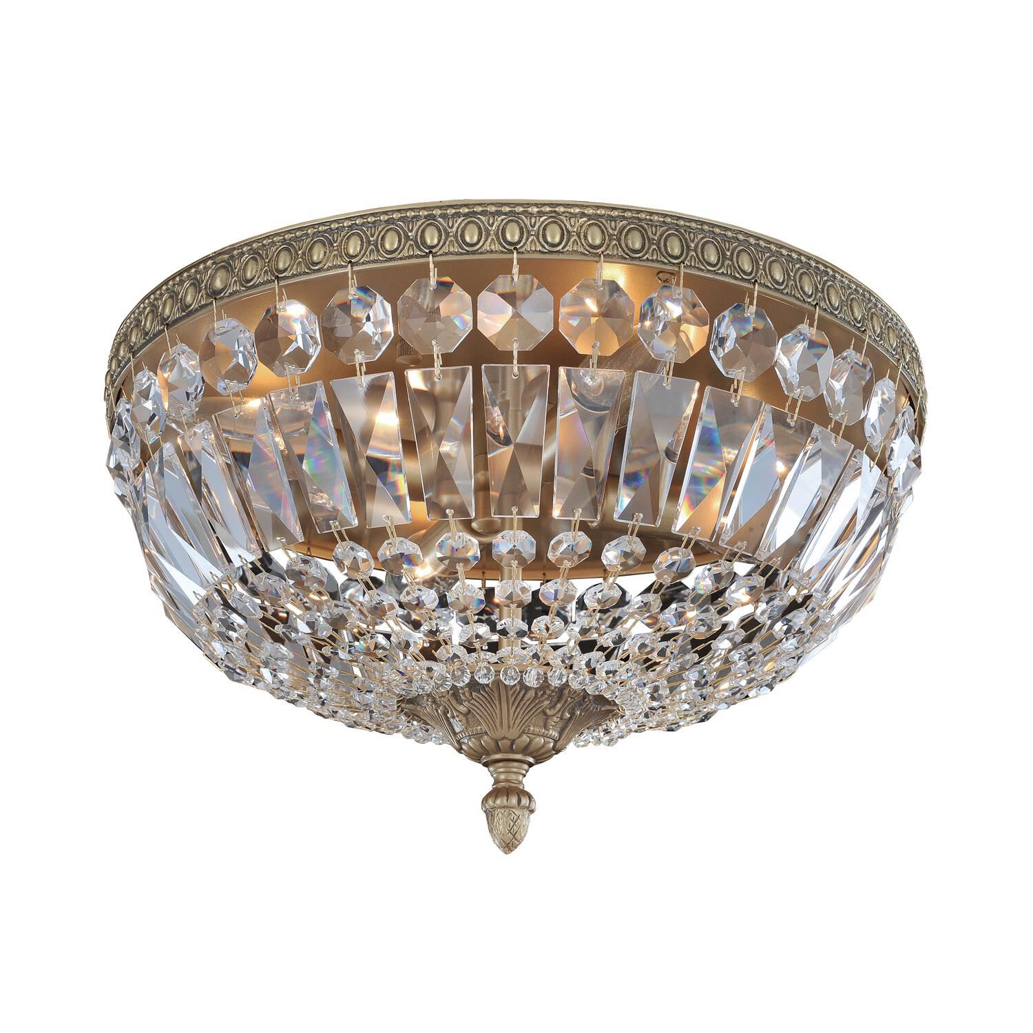 Shown in Antique Gold finish and Firenze Clear crystal