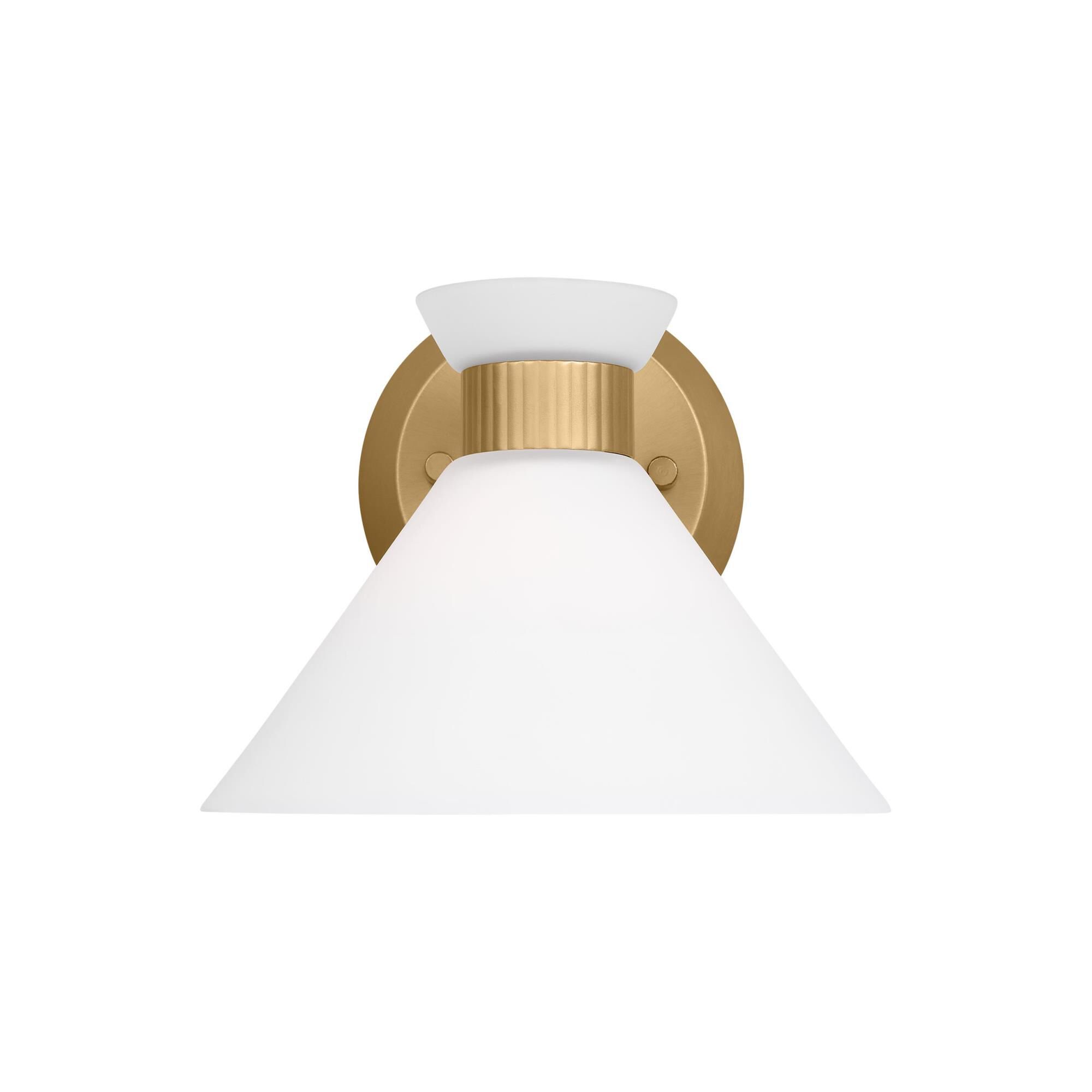 Shown in Satin Brass finish and Etched White Glass s shade