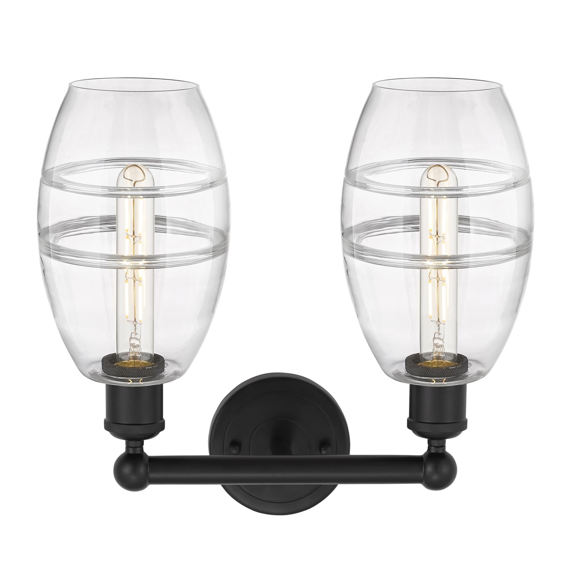 Shown in Matte Black finish and Clear glass