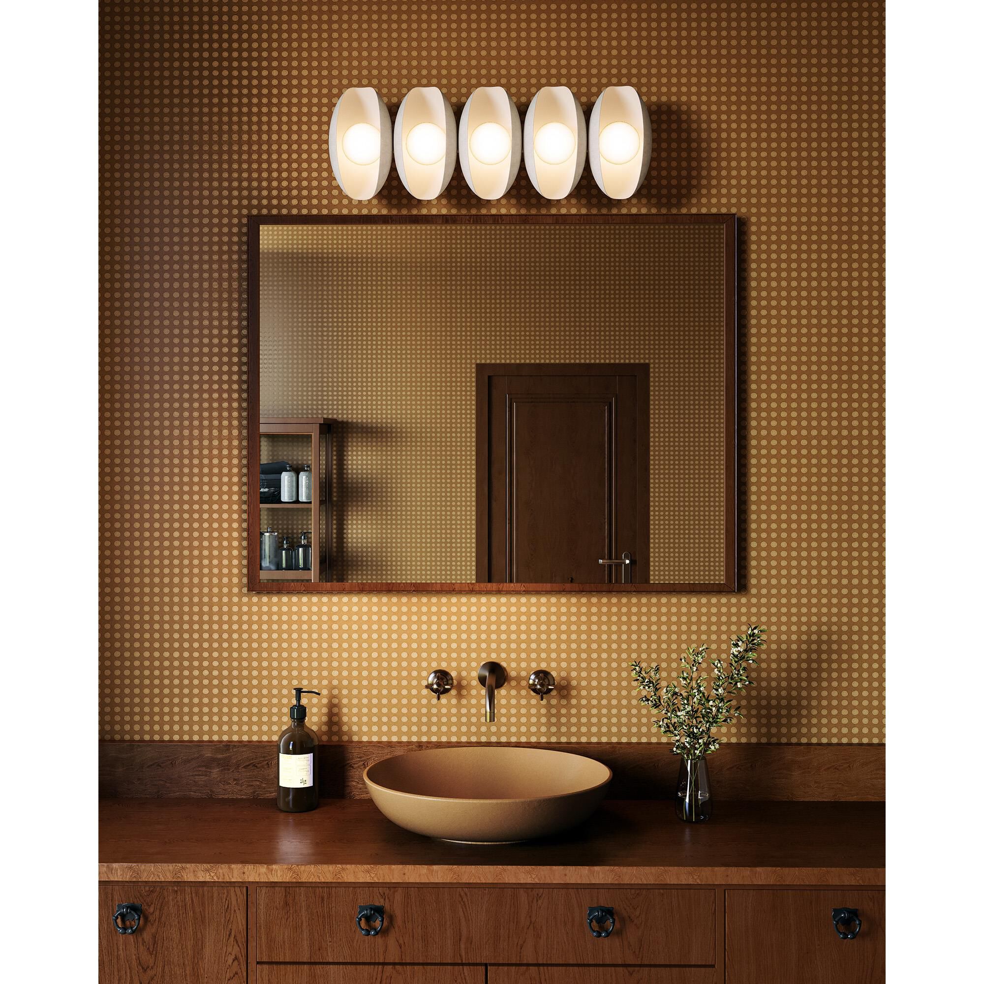 Shown in Antique White finish and Matte Opal glass