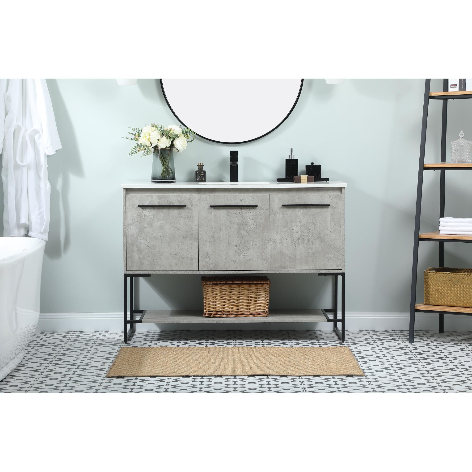 Shown in Concrete Grey finish