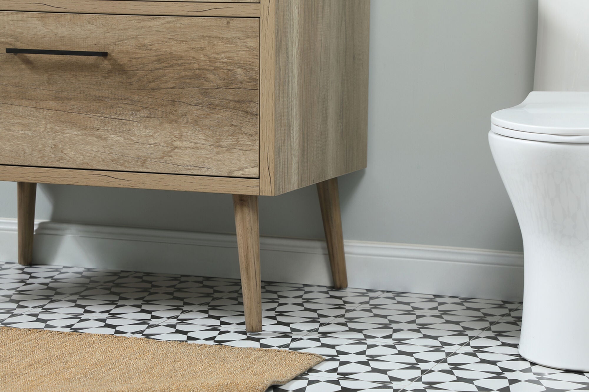 Shown in Natural Oak finish and With Backsplash accent