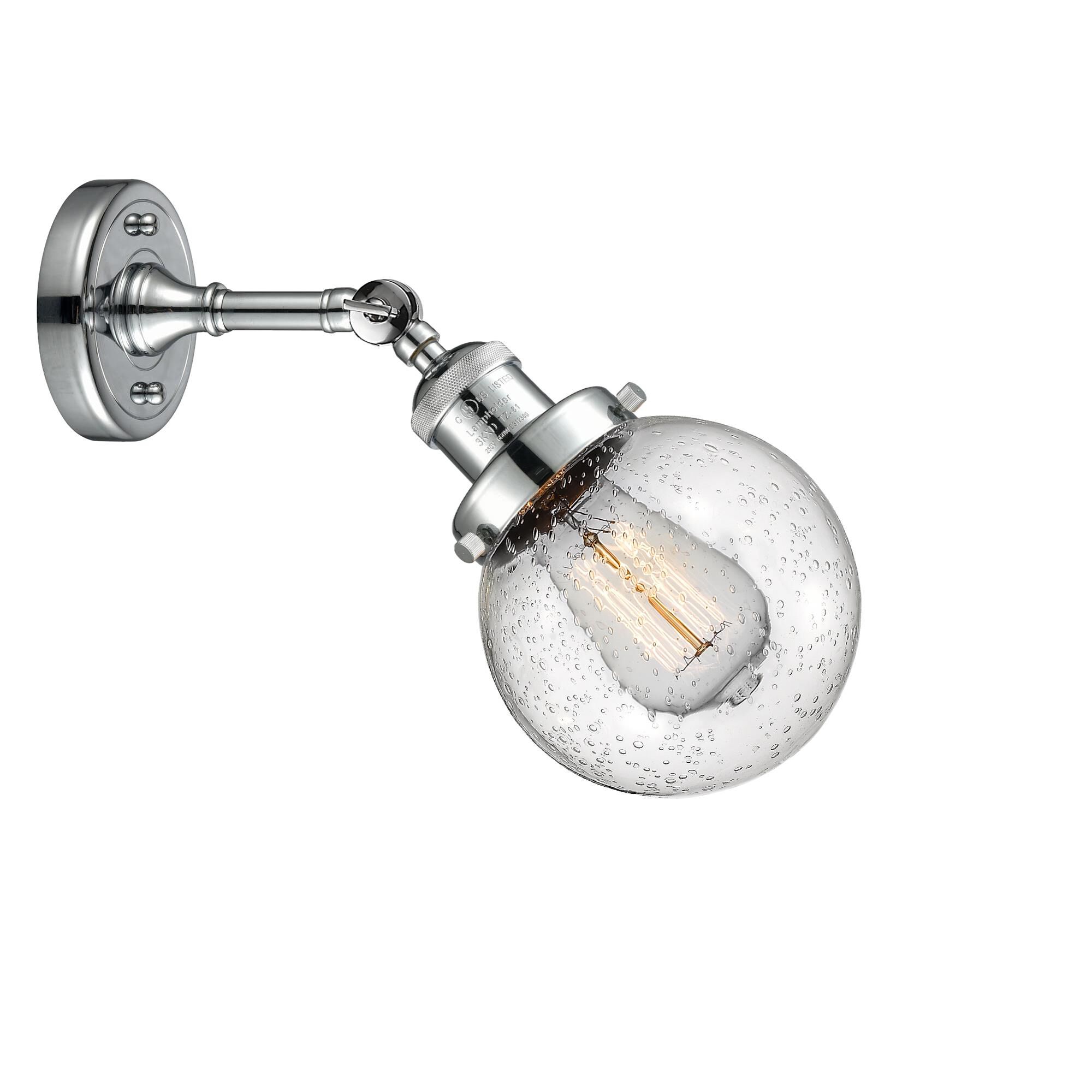 Shown in Polished Chrome finish and Seedy glass and No Accent accent