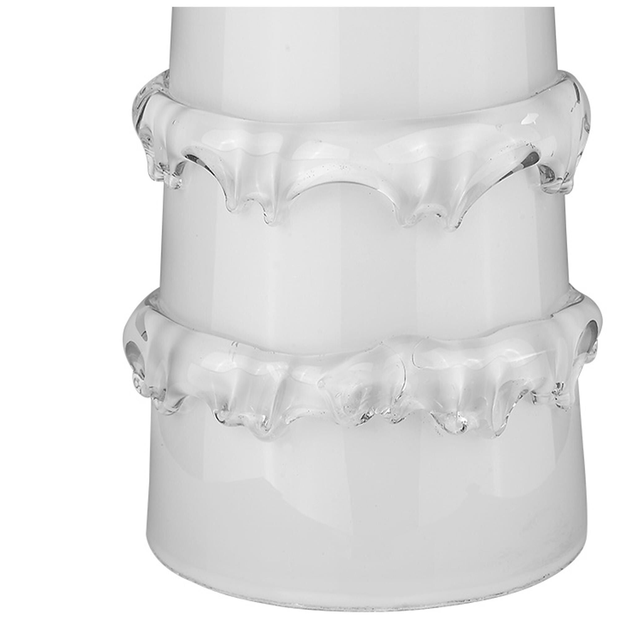 Shown in White finish and Seasalt glass and Seasalt Linen Drum shade