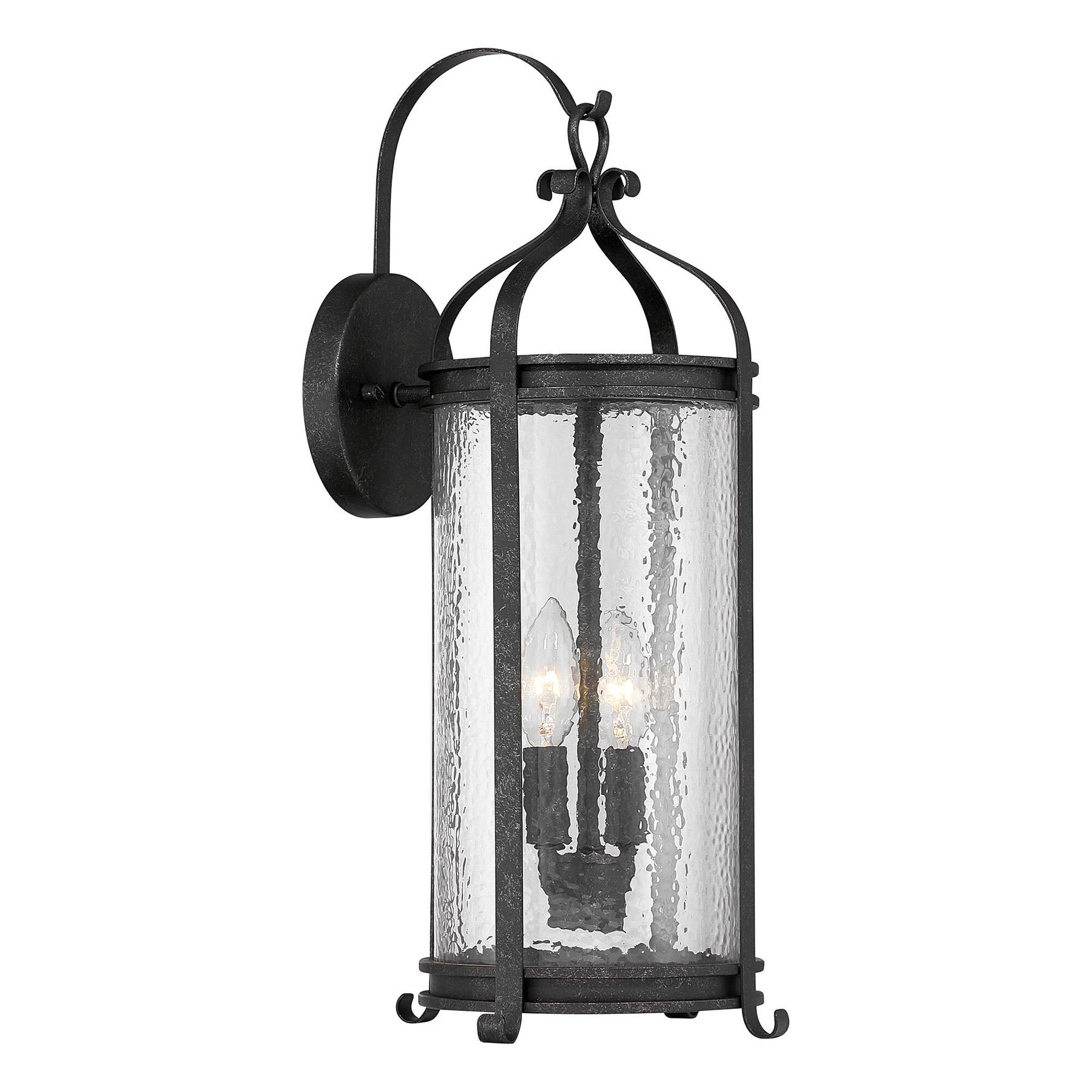 Shown in Iron Oxide finish and Clear Pebbled glass