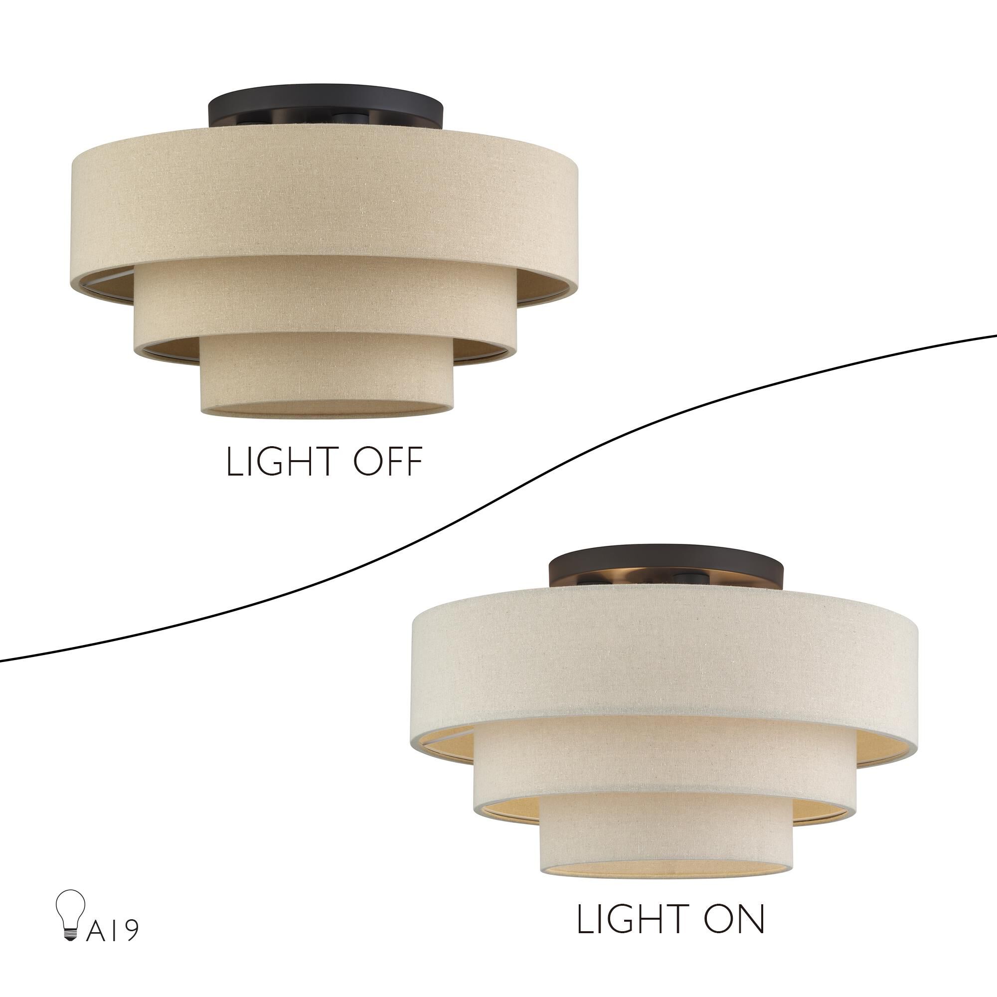 Bellingham 21 Inch Semi Flush Mount by Livex Lighting