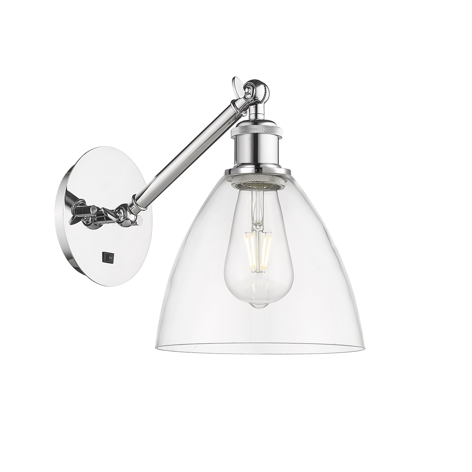 Shown in Polished Chrome finish and Clear Ballston Dome glass