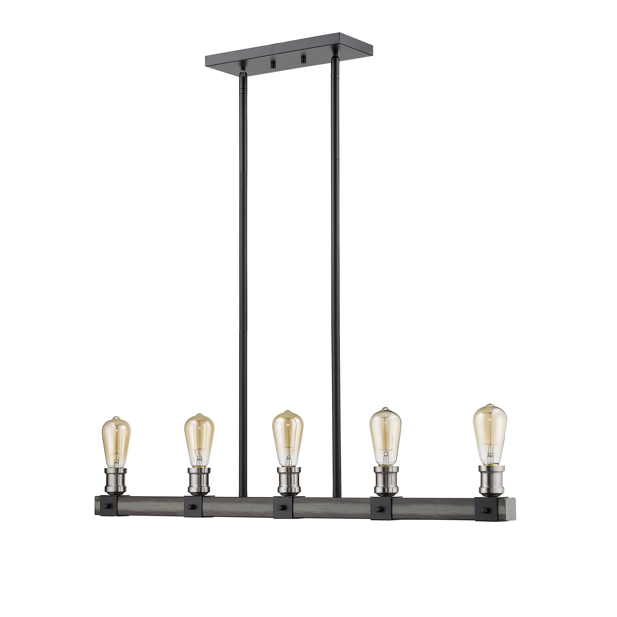 Shown in Ashen Barnboard finish and --- glass and --- shade