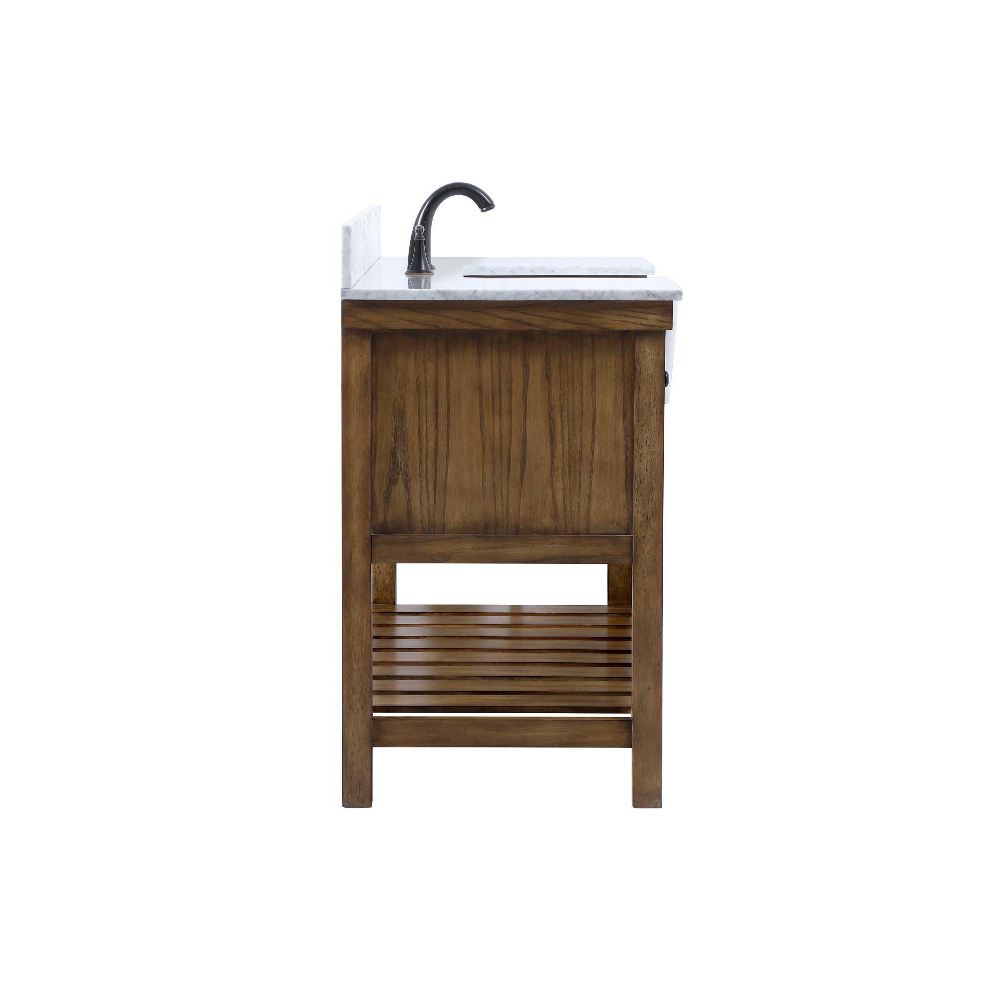 Shown in Driftwood finish and With Backsplash accent