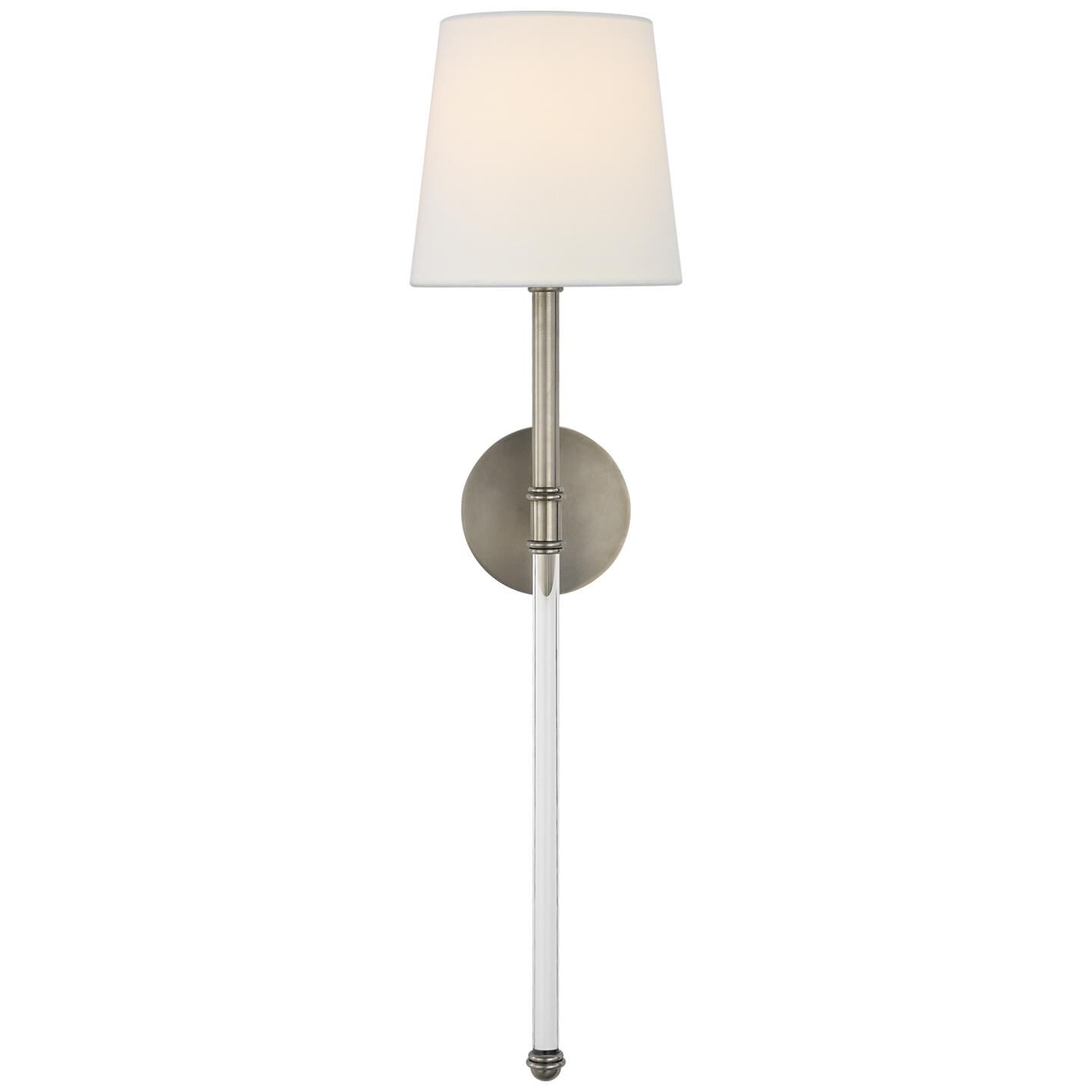 Shown in Antique Nickel finish and Linen shade