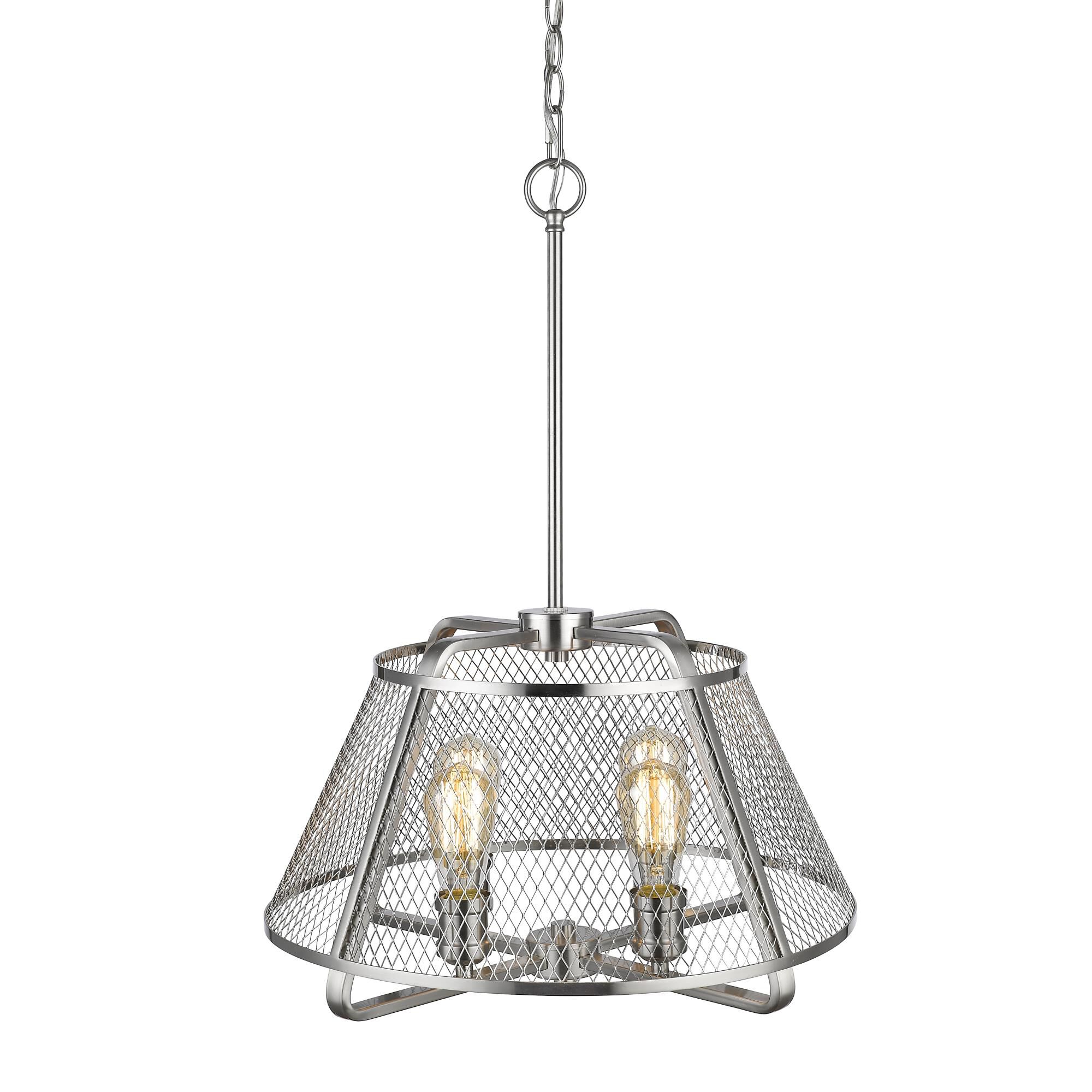 Shown in Brushed Nickel finish and Steel glass and Steel shade